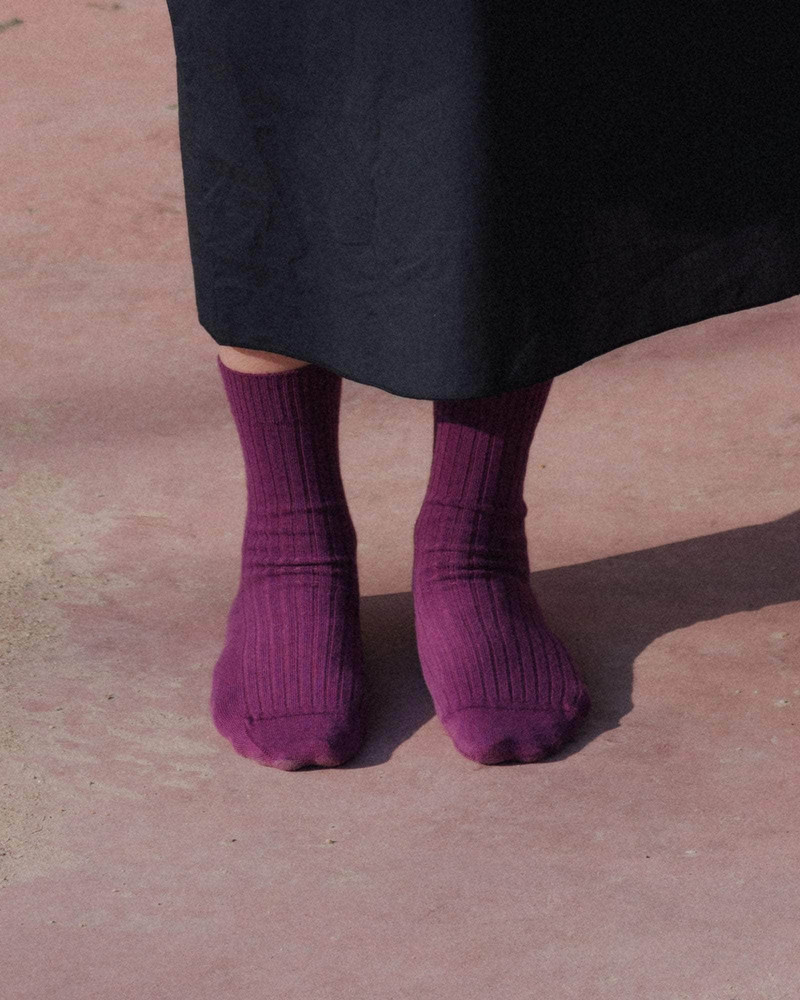 Rib Overankle Socks - Organic Cotton Rib 1