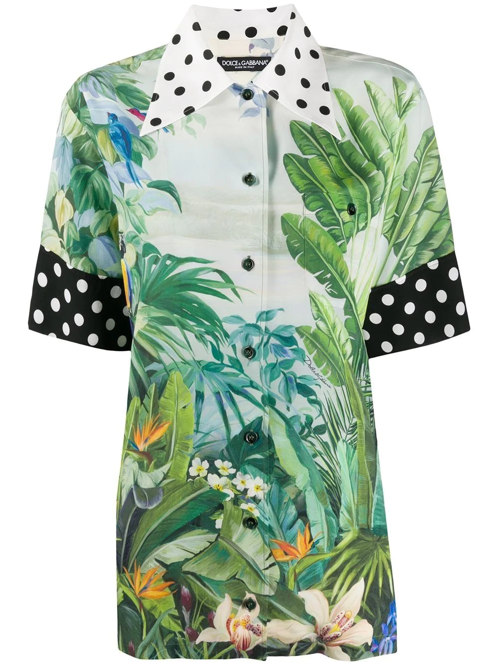 oversized tropical print shirt - 1