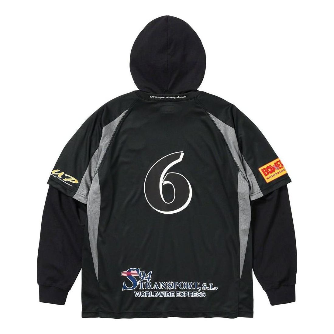Supreme Hooded Soccer Jersey 'Black White' SUP-FW23-026 - 2