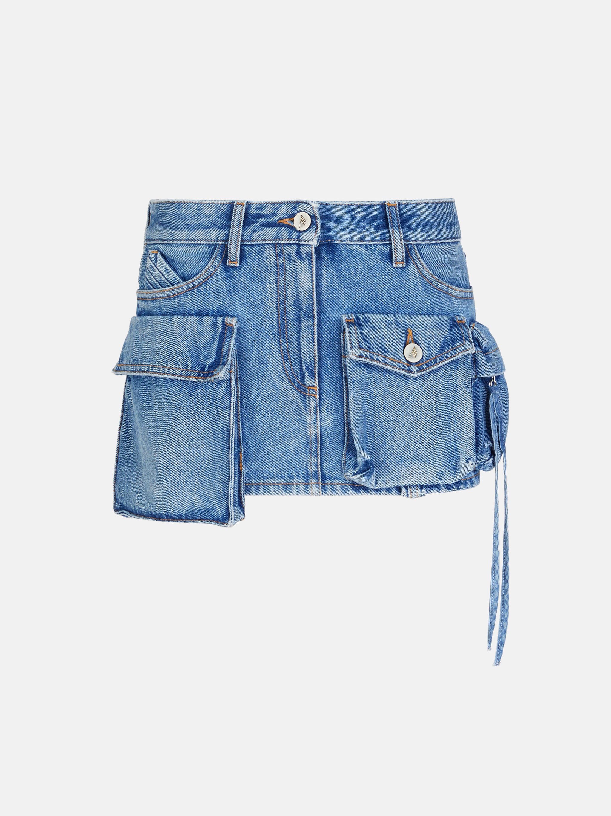 ''FAY'' WASHED BLUE MINI SKIRT - 1