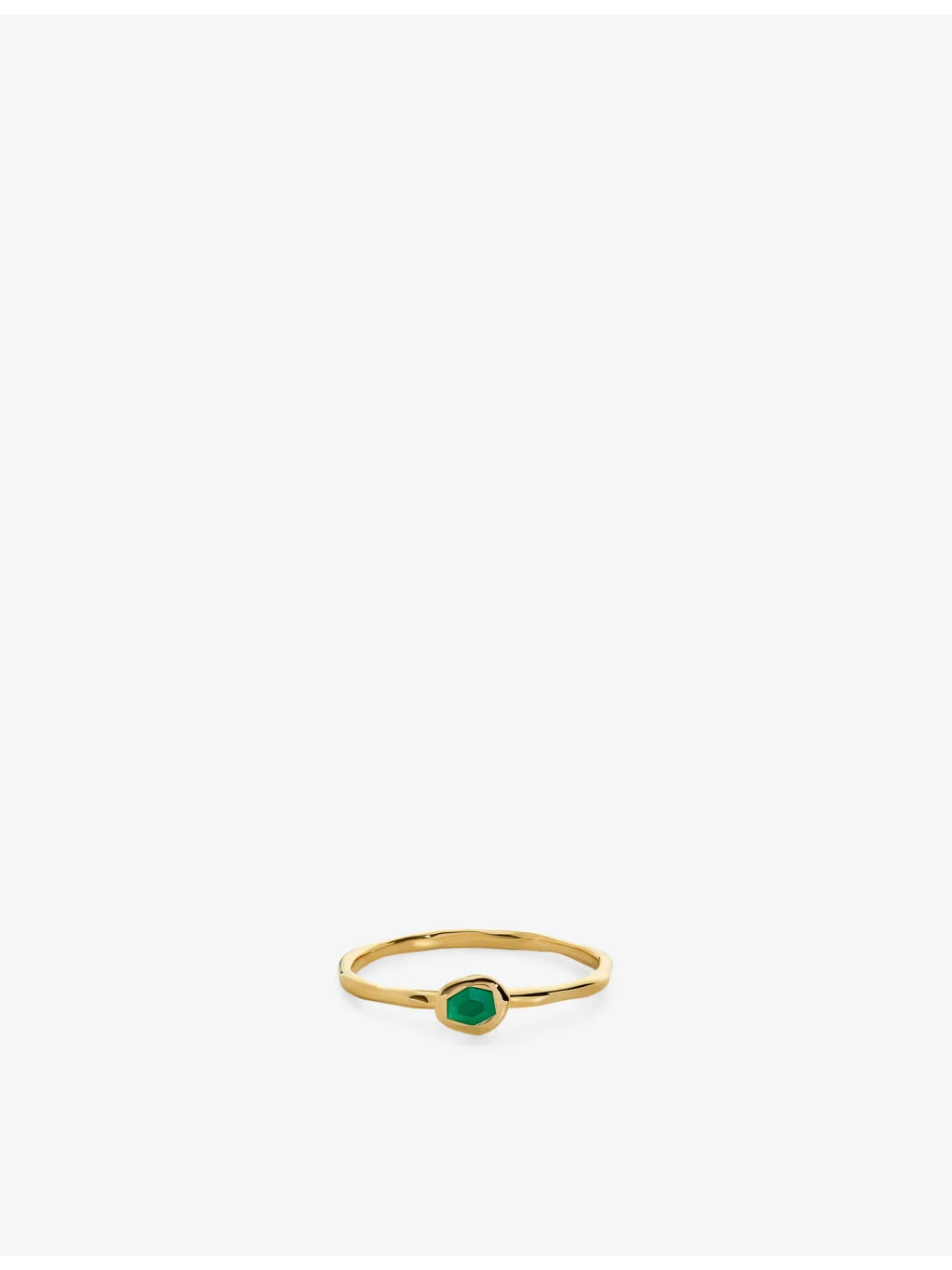 Odyssey 18ct Gold Vermeil-Plated 925 Sterling Silver and Onyx Stacking Ring - 1