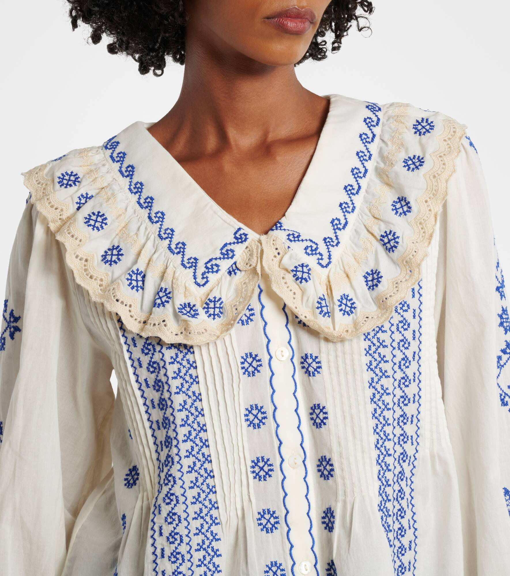 Percy embroidered cotton blouse - 4