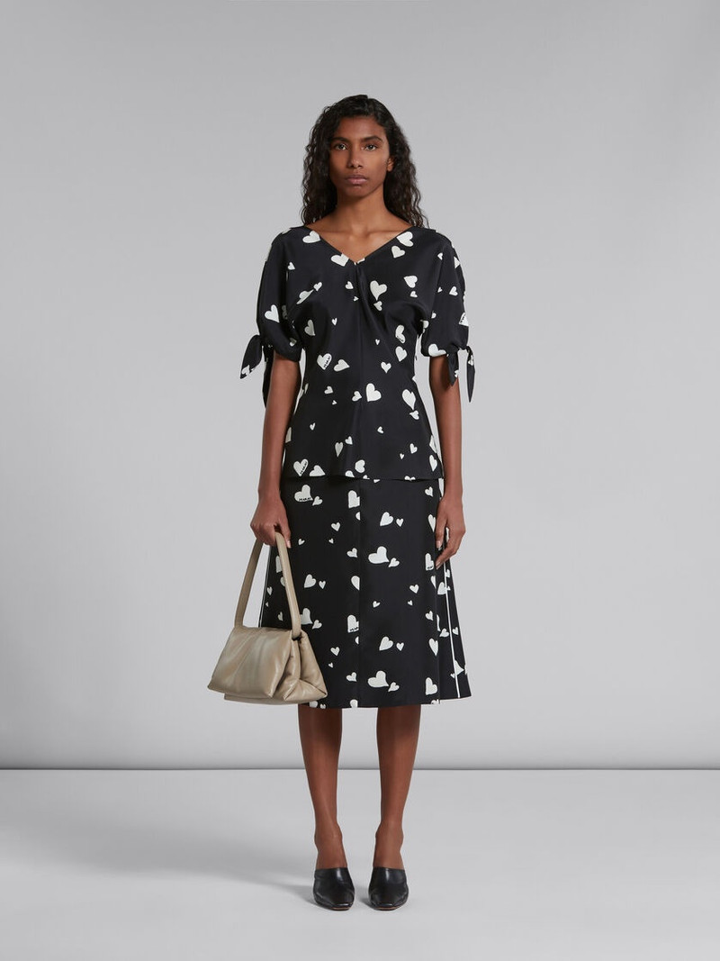 Marni BEIGE LEATHER PRISMA SHOULDER BAG outlook