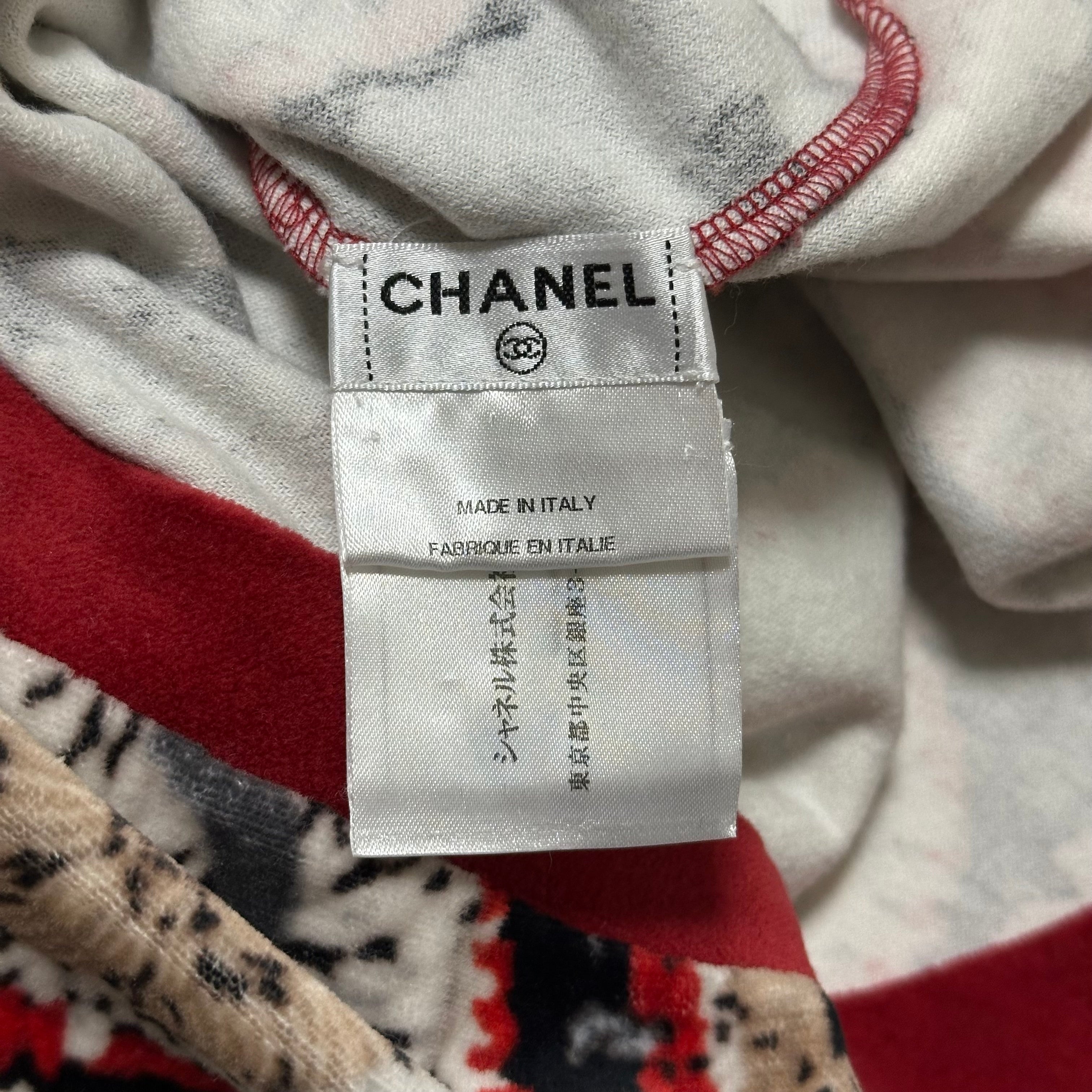 CHANEL Sport Spring Summer 2009 Patchwork Print Velour Short Sleeve Top - 6