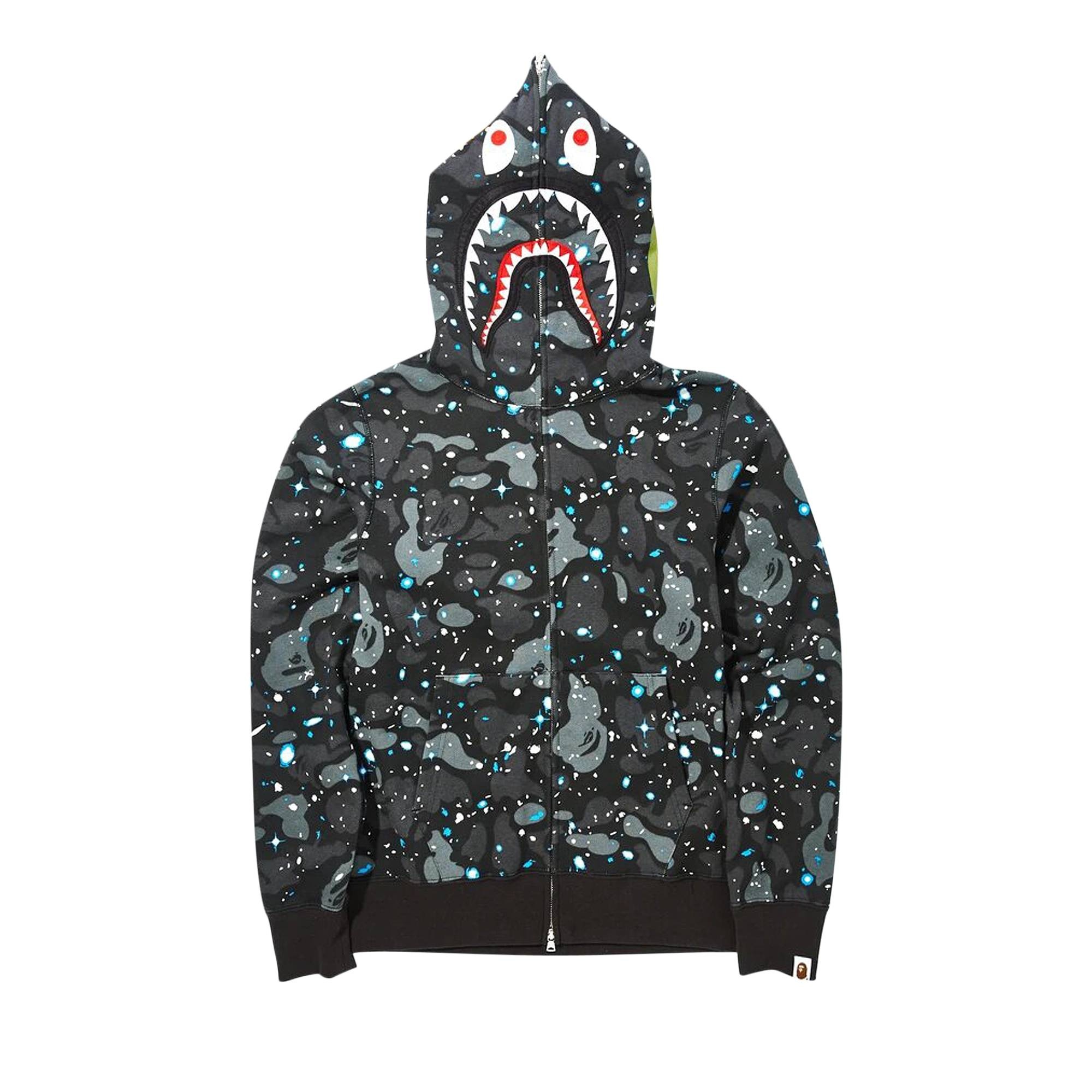 A bathing ape deals space camo shark hoodie