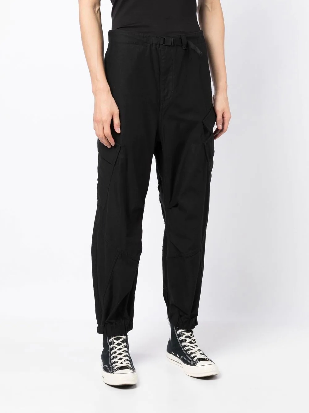 raw-cut tapered cargo trousers - 3