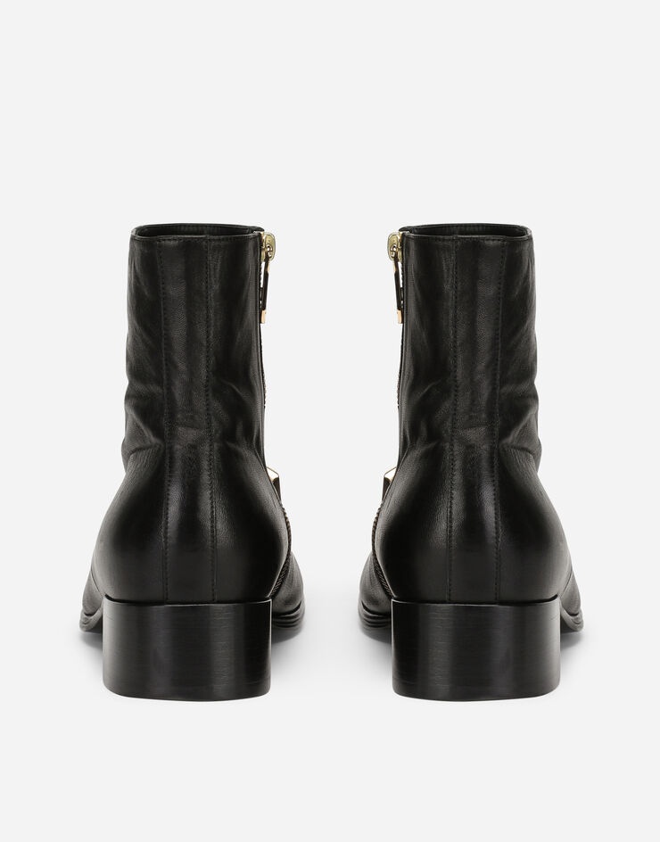 Nappa leather ankle boots with DG logo - 3