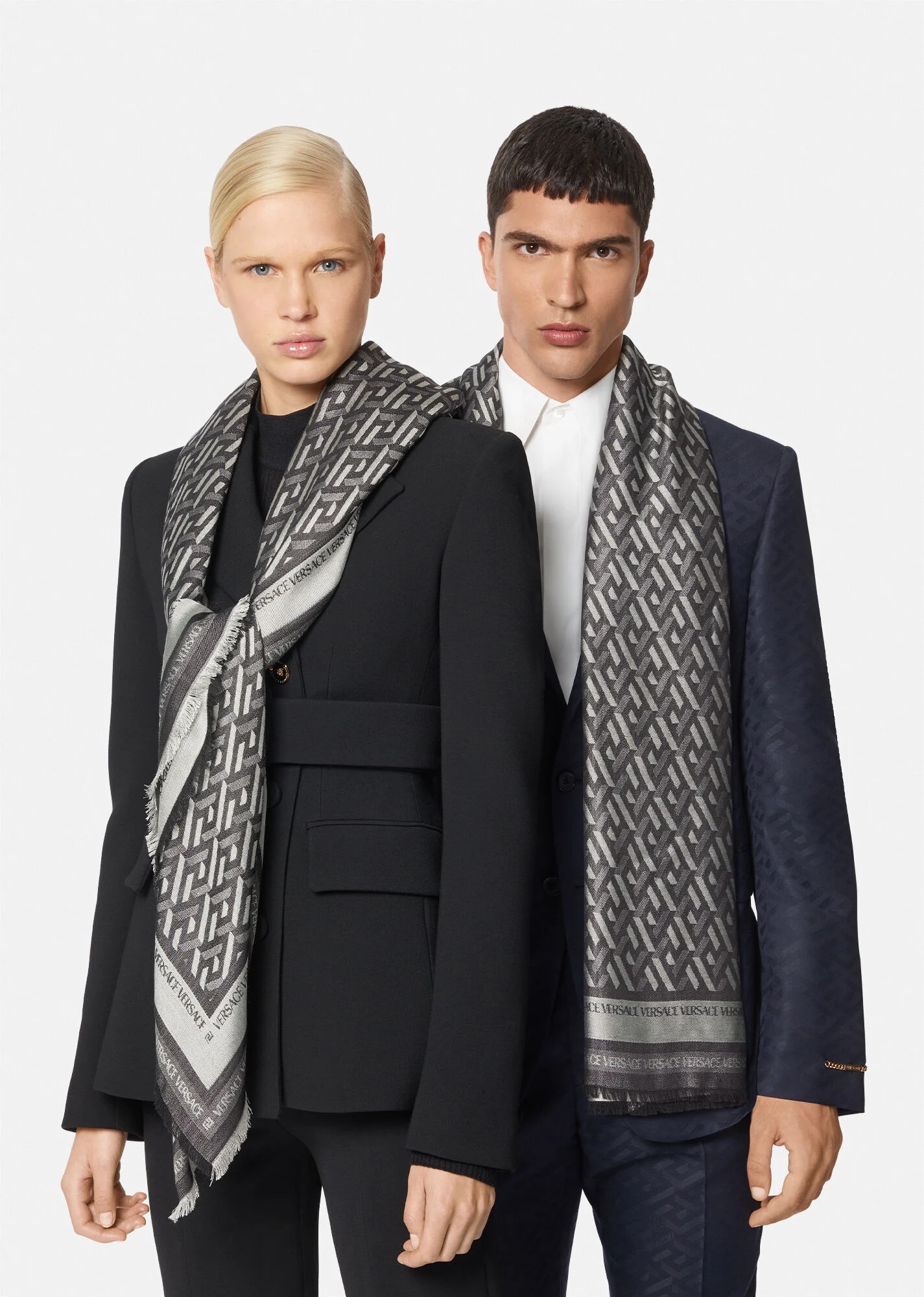 La Greca Silk & Wool Scarf - 3