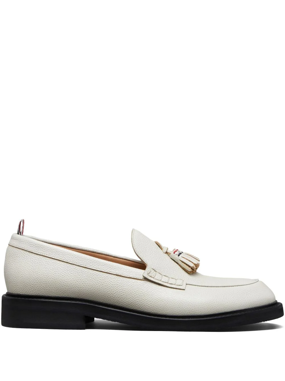 pebble grain-leather tassel-detail loafers - 1