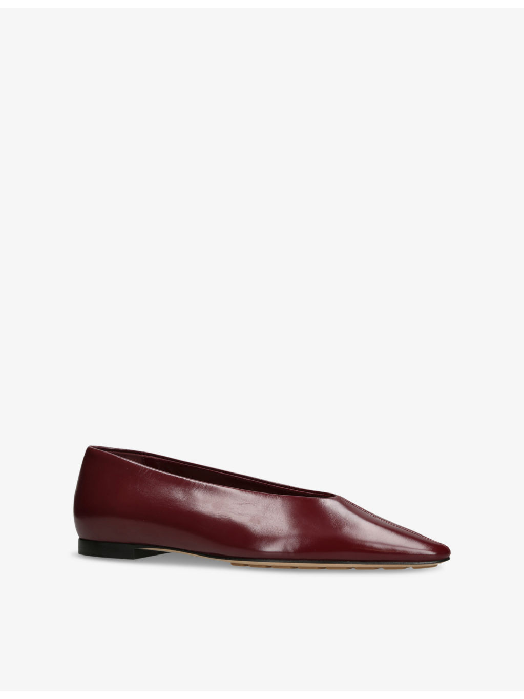 Sofia Flat Leather Ballerina Pumps - 3