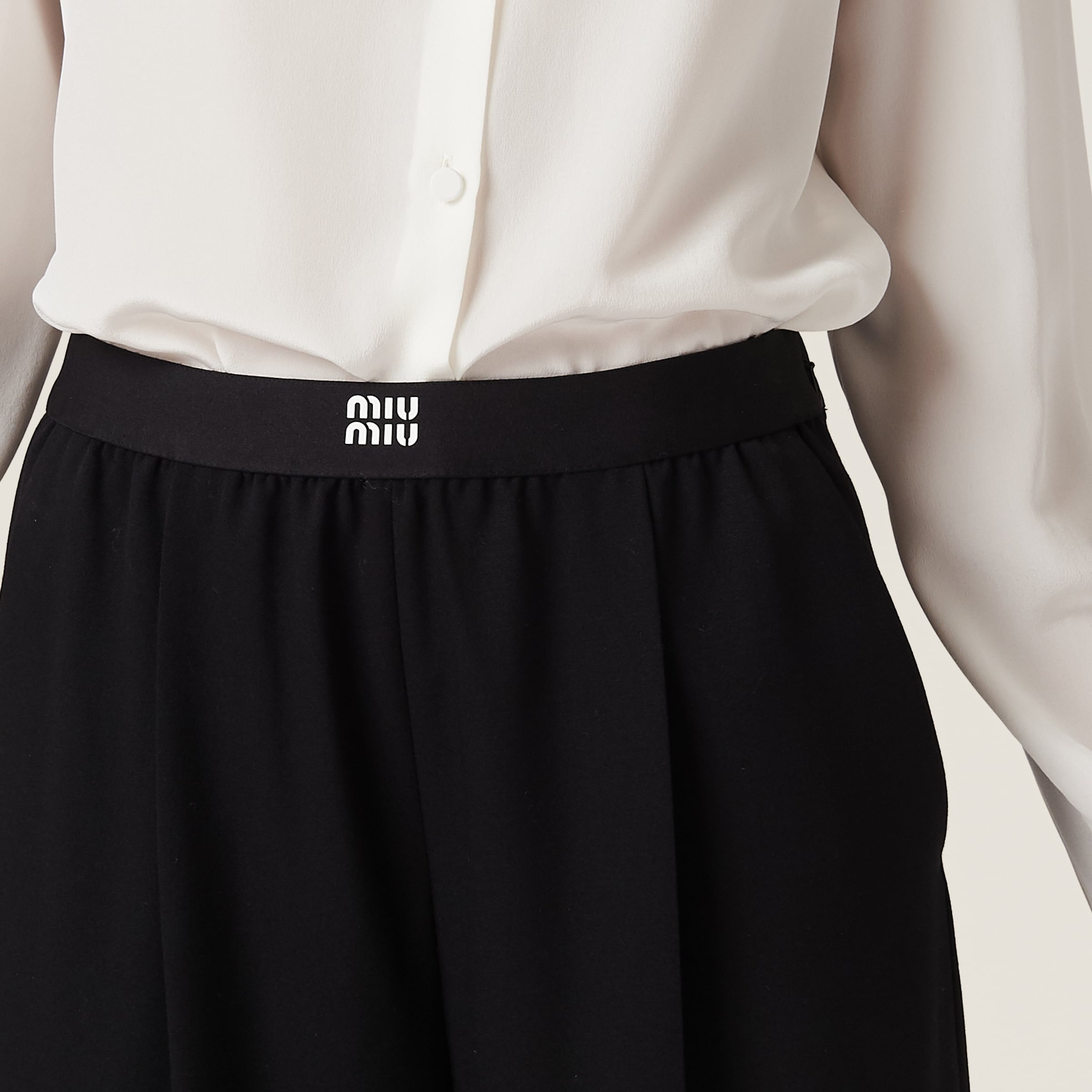パンツ Miu Miu Black Stretch Grain De Poudre Pant Miu Miu Grain de poudre pants | REVERSIBLE