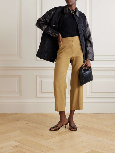 VERONICA BEARD Brixton cropped linen-blend wide-leg pants outlook