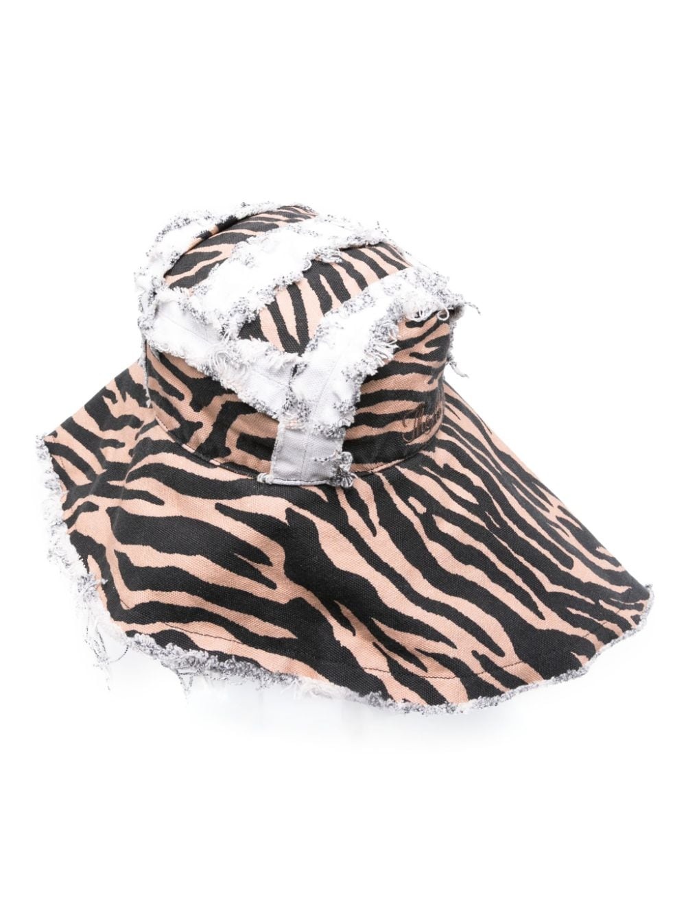 zebra fringed sun hat - 1