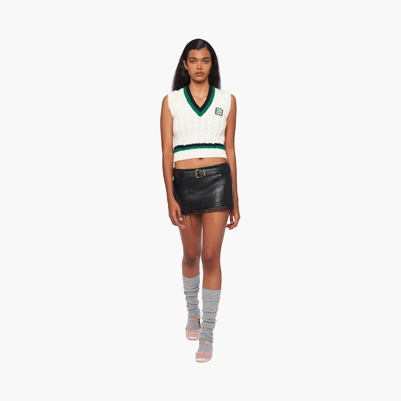 Miu Miu Cropped wool vest outlook