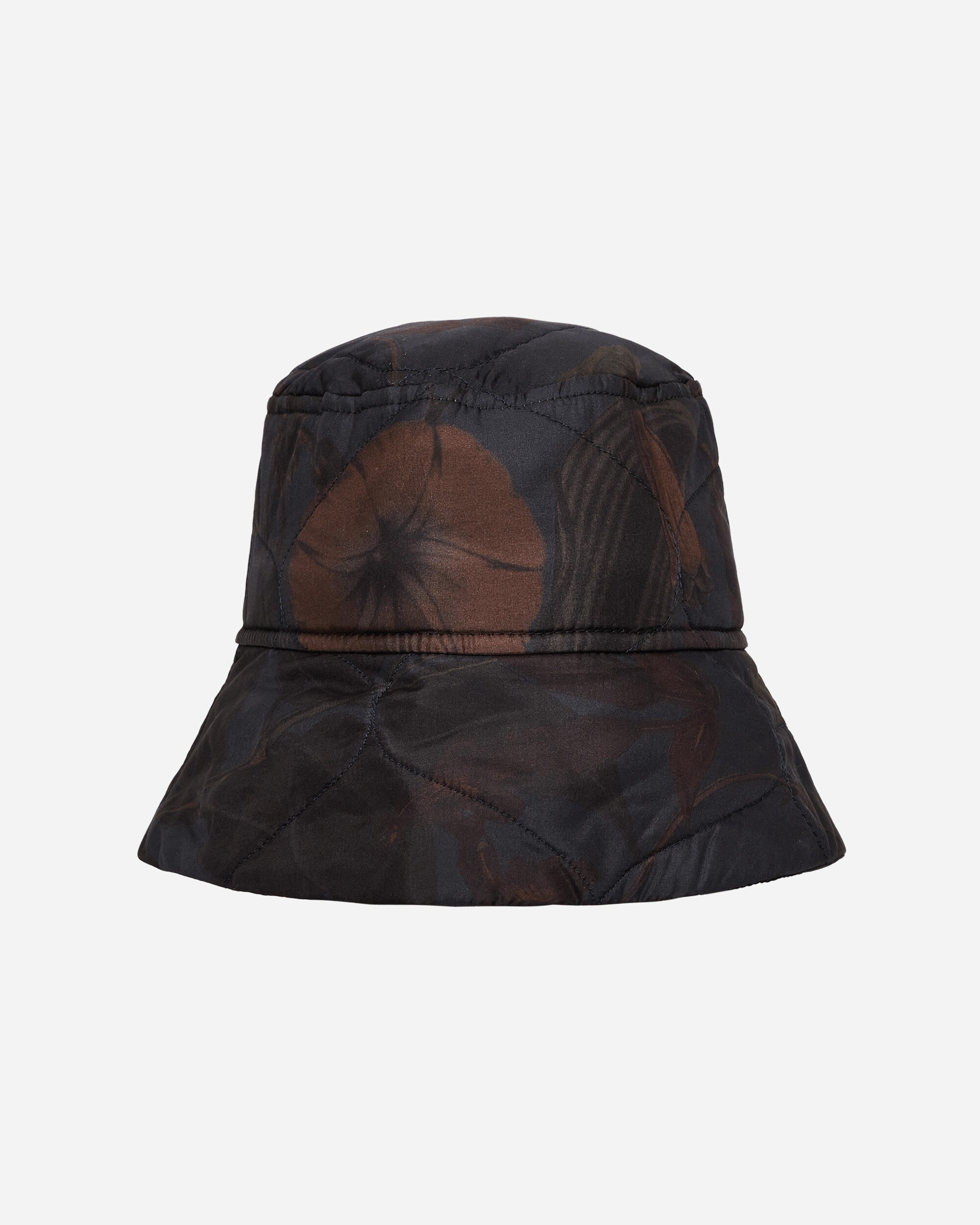 Quilted Floral Bucket Hat Navy - 2