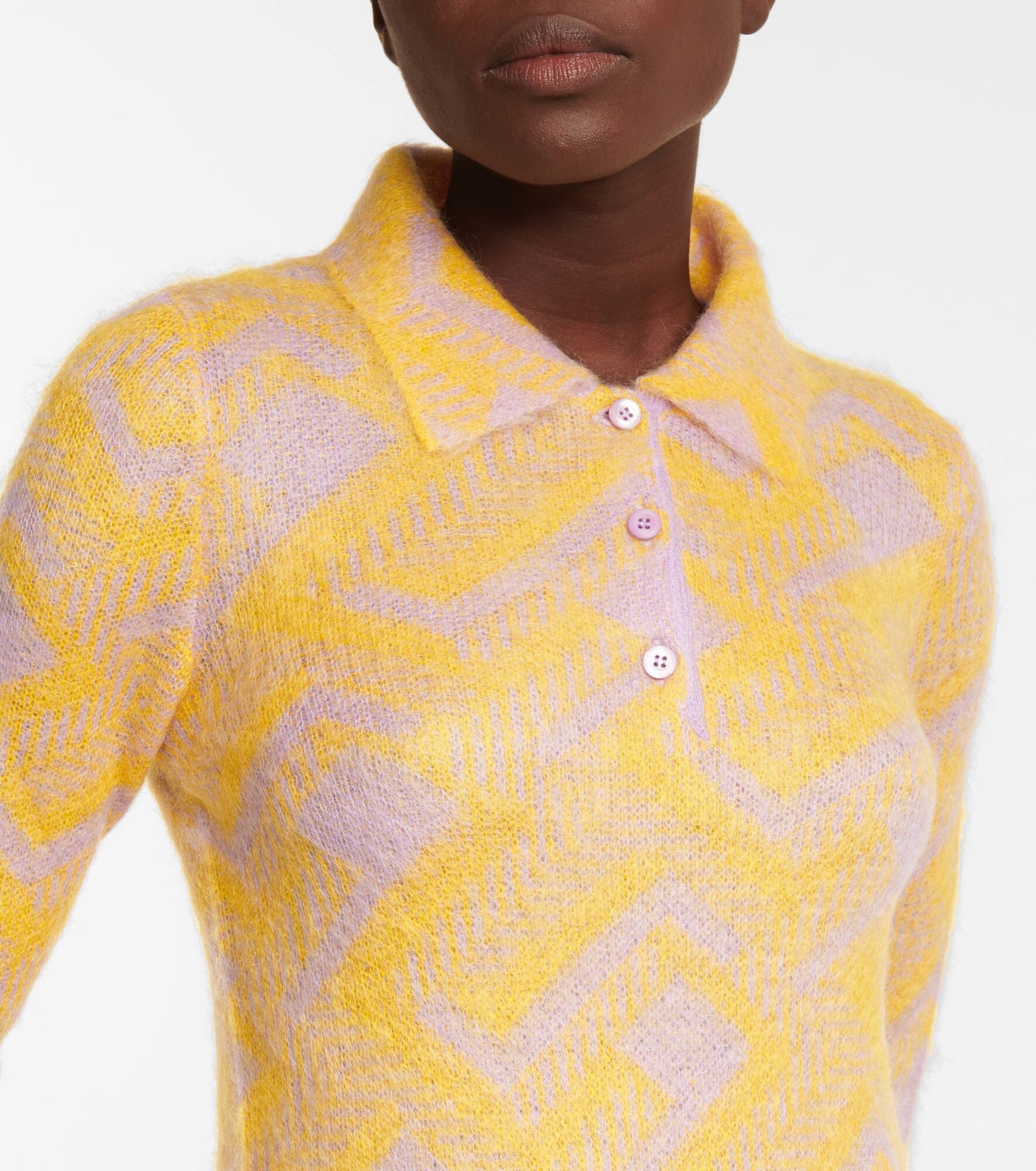 Mohair-blend polo sweater - 5