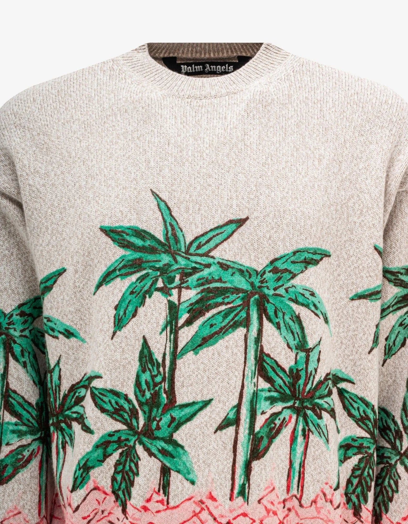 Palm Angels Cream Palms Row Printed Sweater - 3