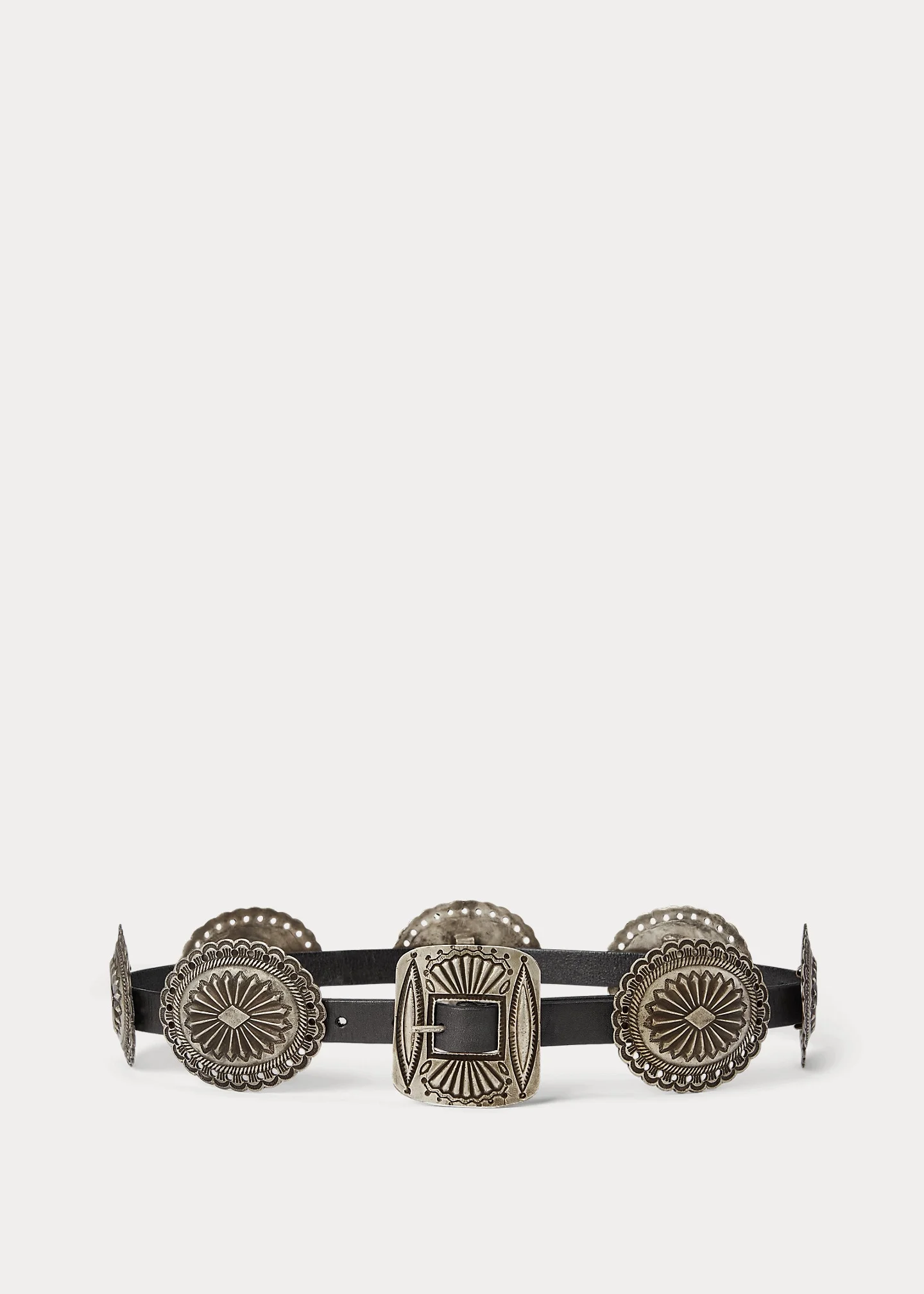 Metal-Accent Leather Belt - 1