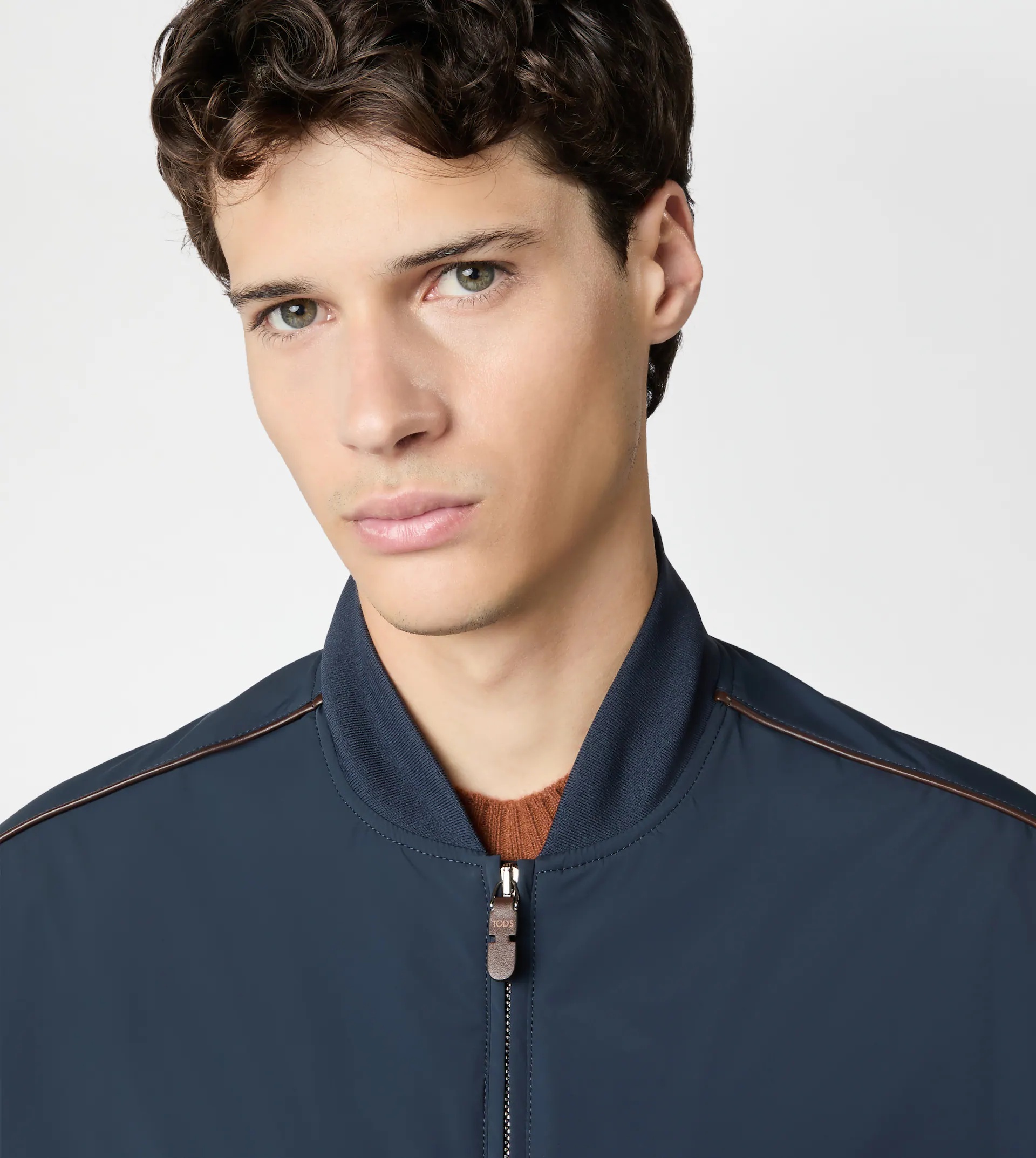 BOMBER JACKET IN TECHNICAL FABRIC - BLUE - 4
