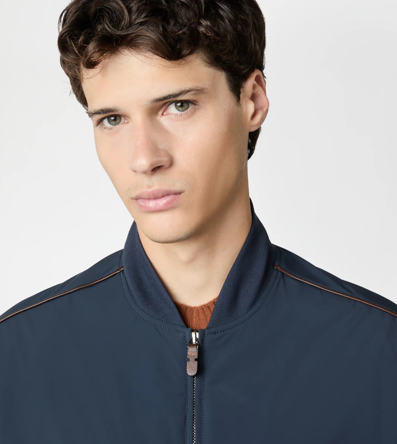 BOMBER JACKET IN TECHNICAL FABRIC - BLUE 4