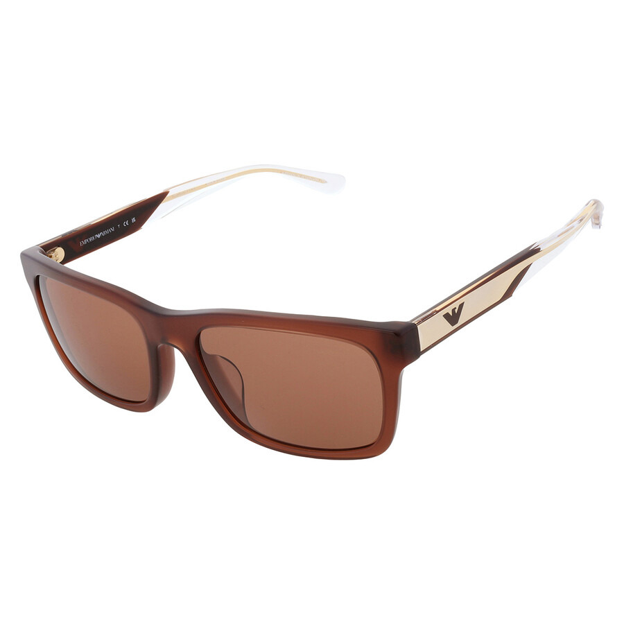 Emporio Armani Brown Rectangular Men's Sunglasses EA4224F 609573 58 - 3