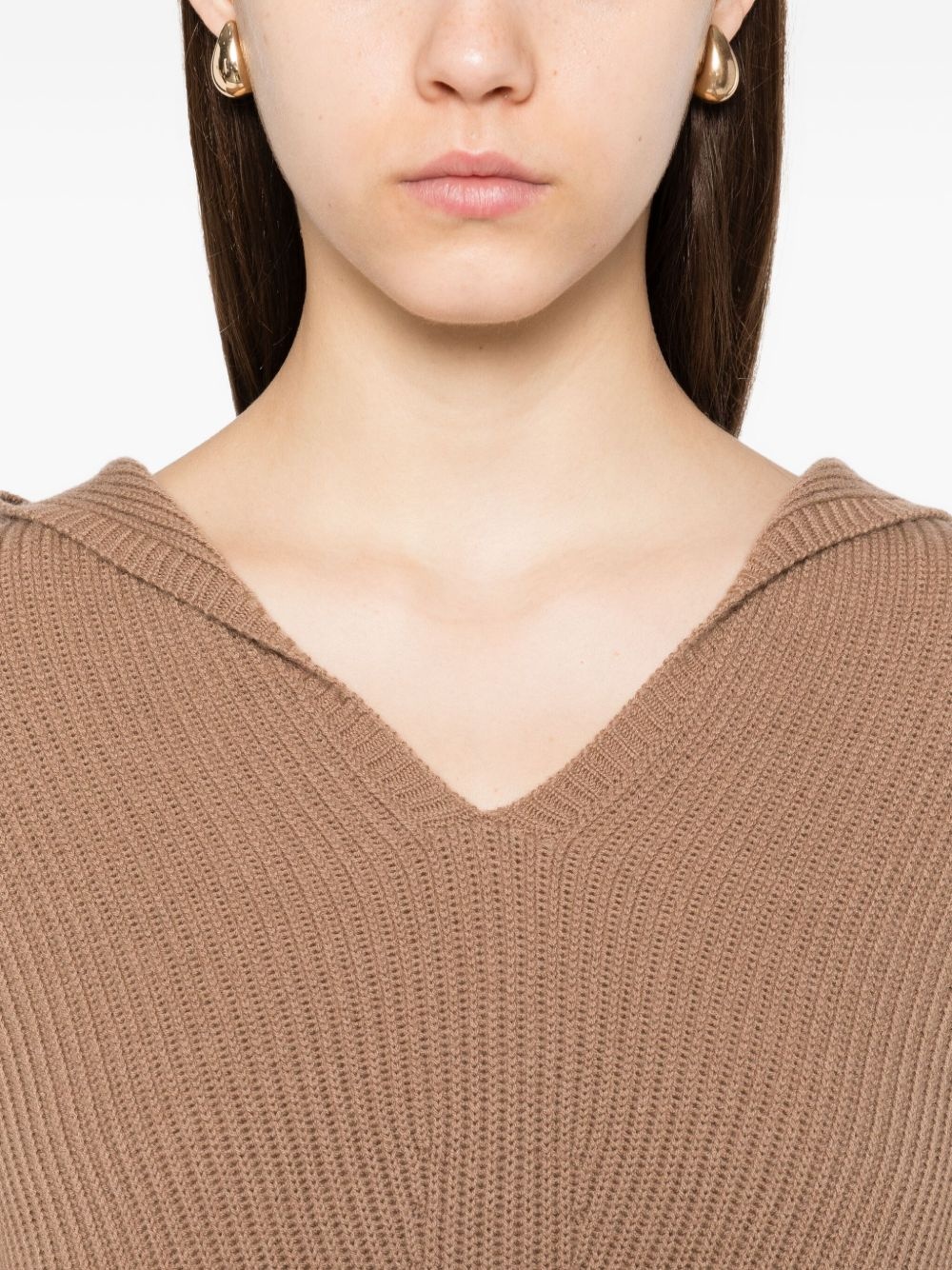hooded ribbed jumper - 5