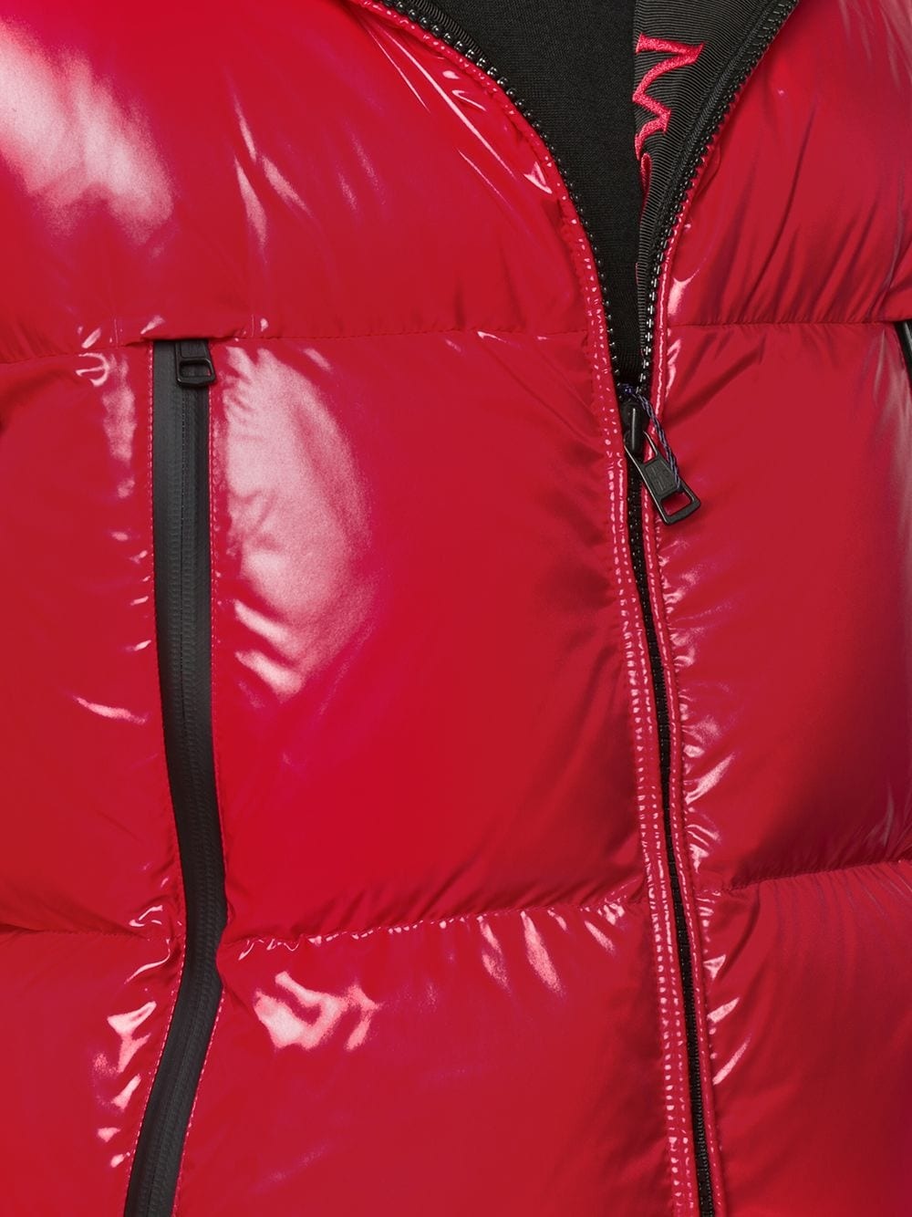 patent finish padded coat - 5