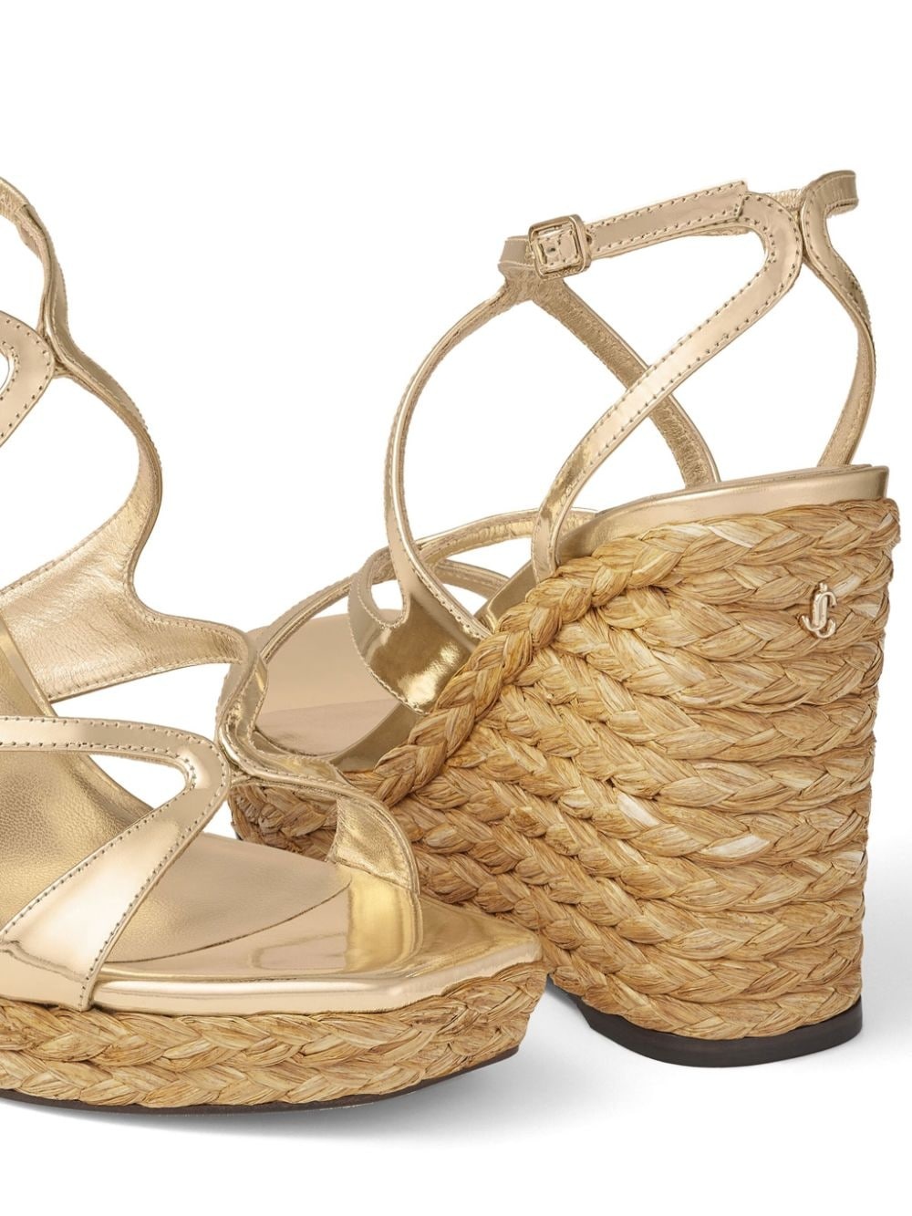 110mm Ayla raffia wedged sandals - 5