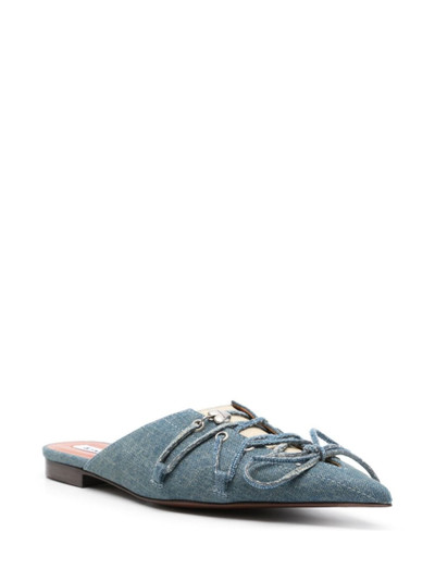 Acne Studios lace-up denim slippers outlook