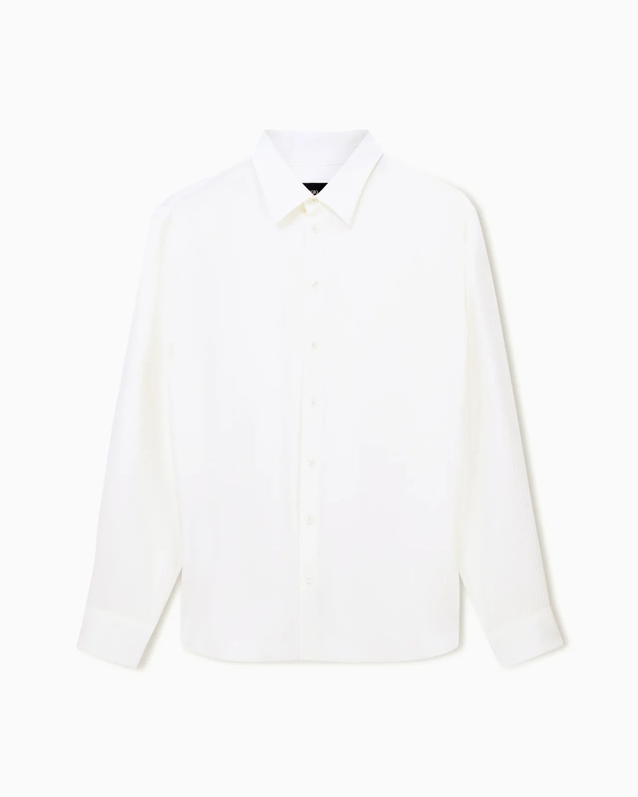 SHIRT REGULAR FIT IN VISCOSE AND SILK DIAGONAL CLOQUE WEAVE - 1