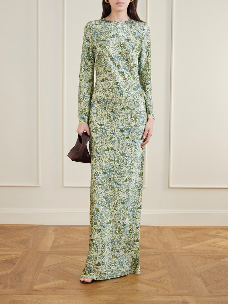 VERONICA BEARD Gemma Printed Silk-blend Satin Maxi Dress outlook
