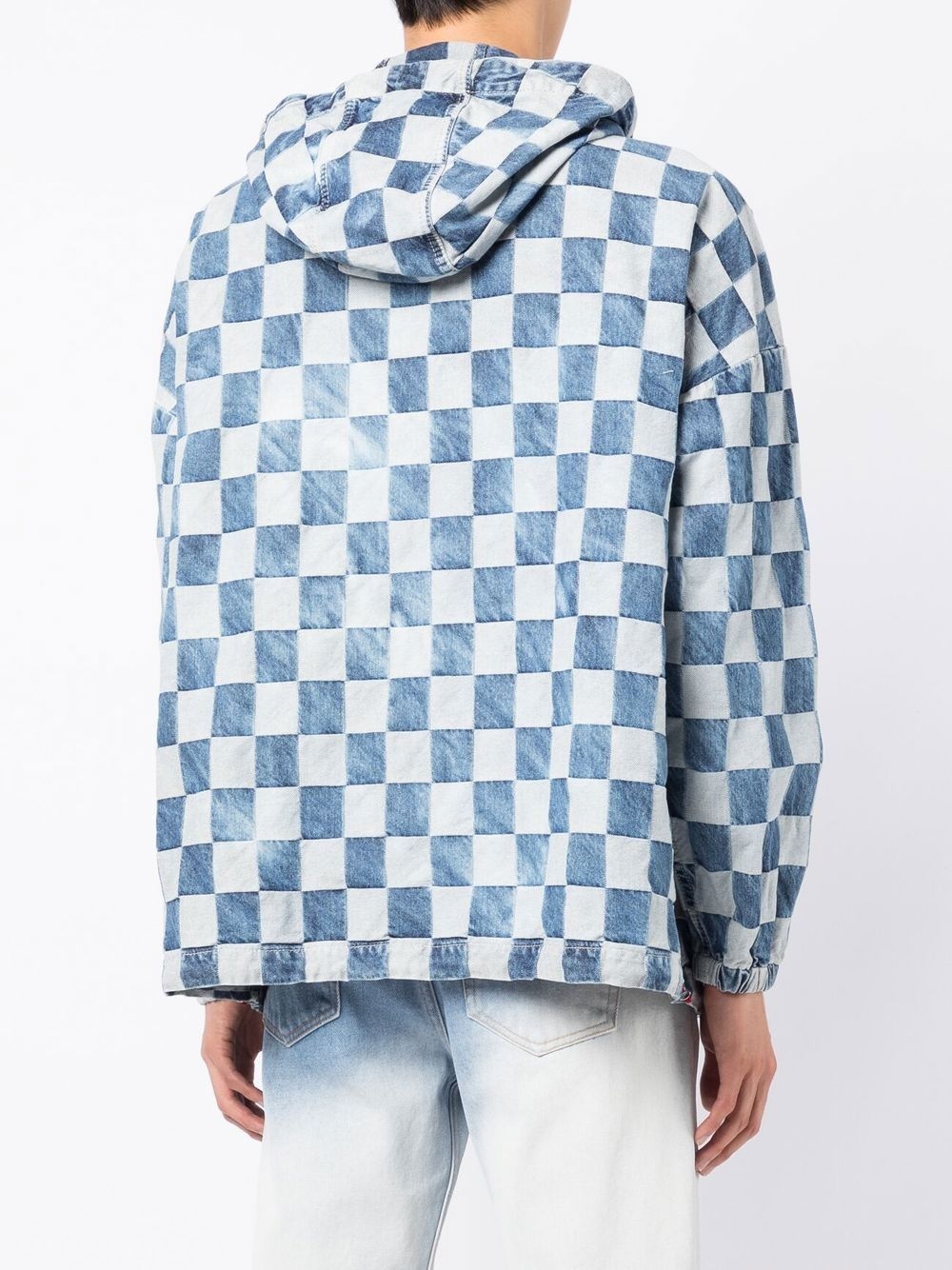 checkerboard-print sports jacket - 3