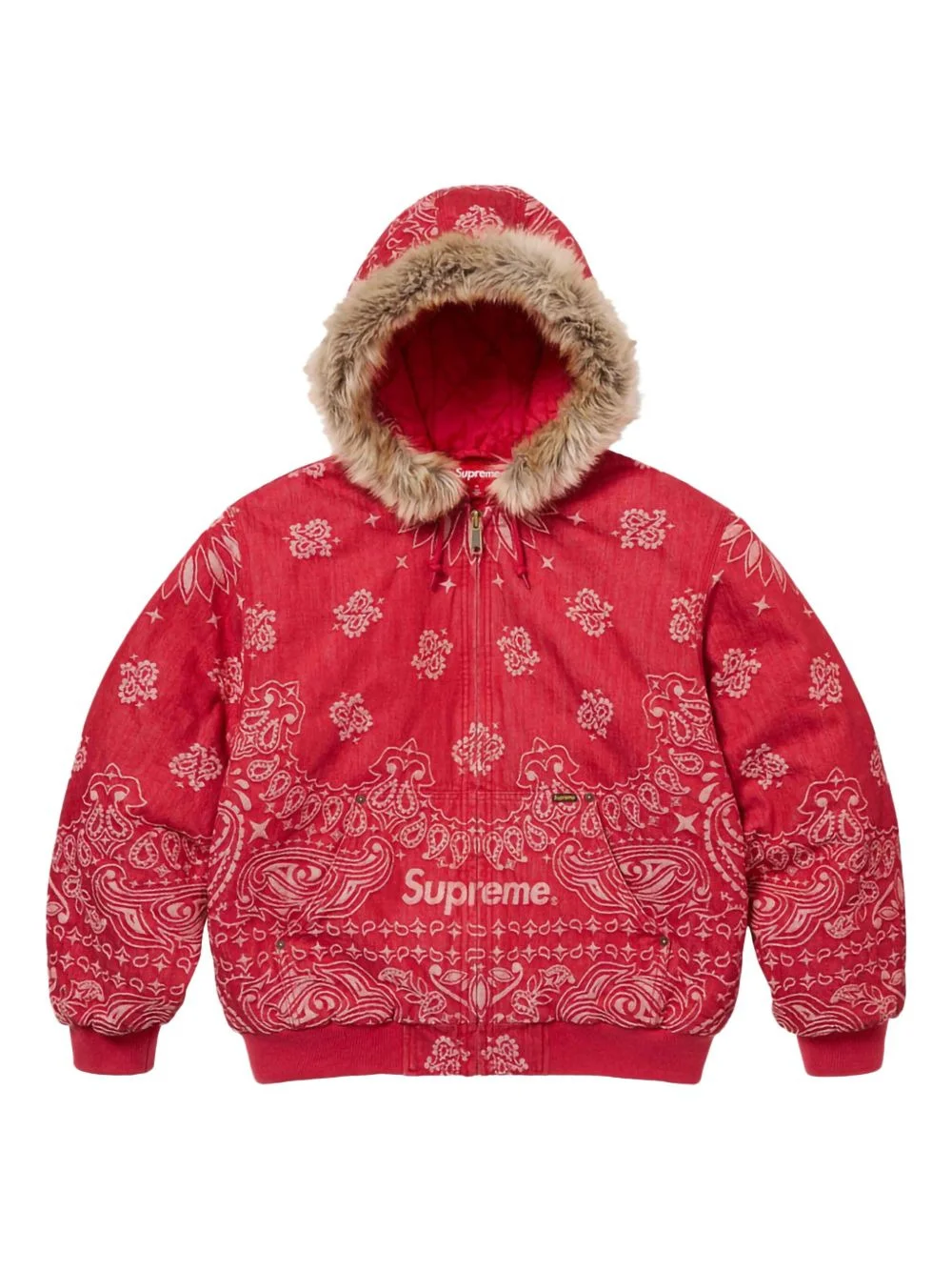 bandana-jacquard denim jacket - 1