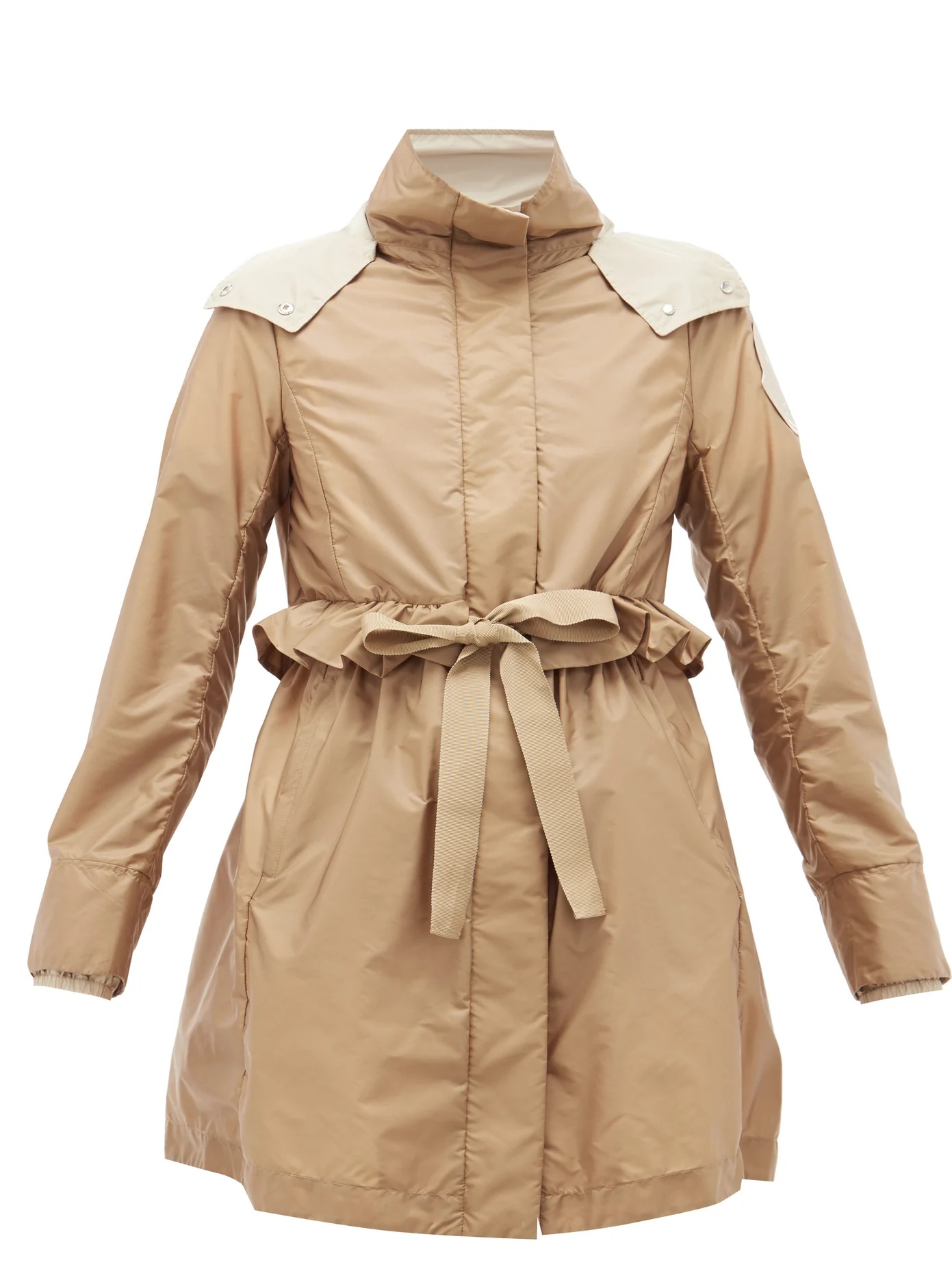 Coquille drawstring ruffle-trimmed parka - 1