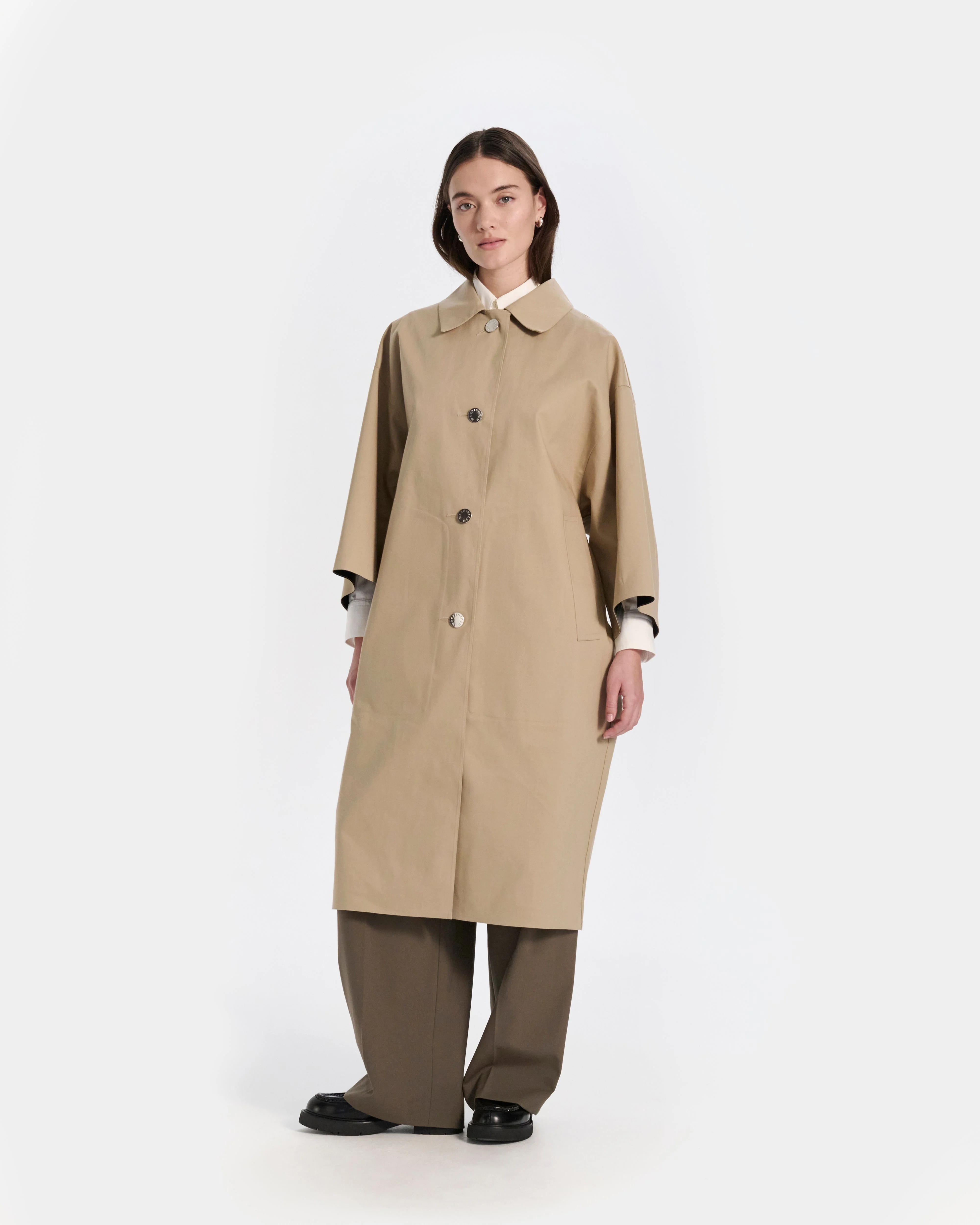 Collin Rubberised Cropped Sleeve Coat - 1