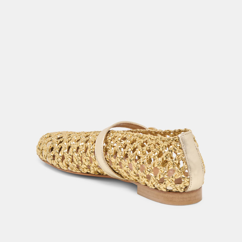 DOVER BALLET FLATS GOLD WOVEN STELLA 5