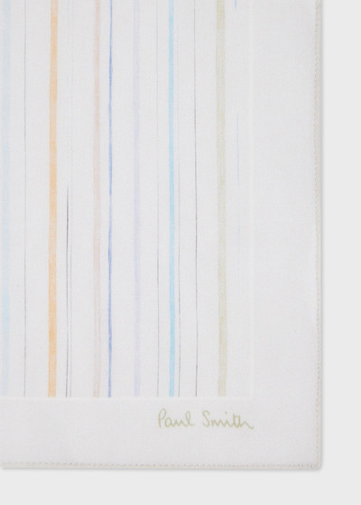 Paul Smith Ivory 'Pencil Stripe' Pocket Square outlook