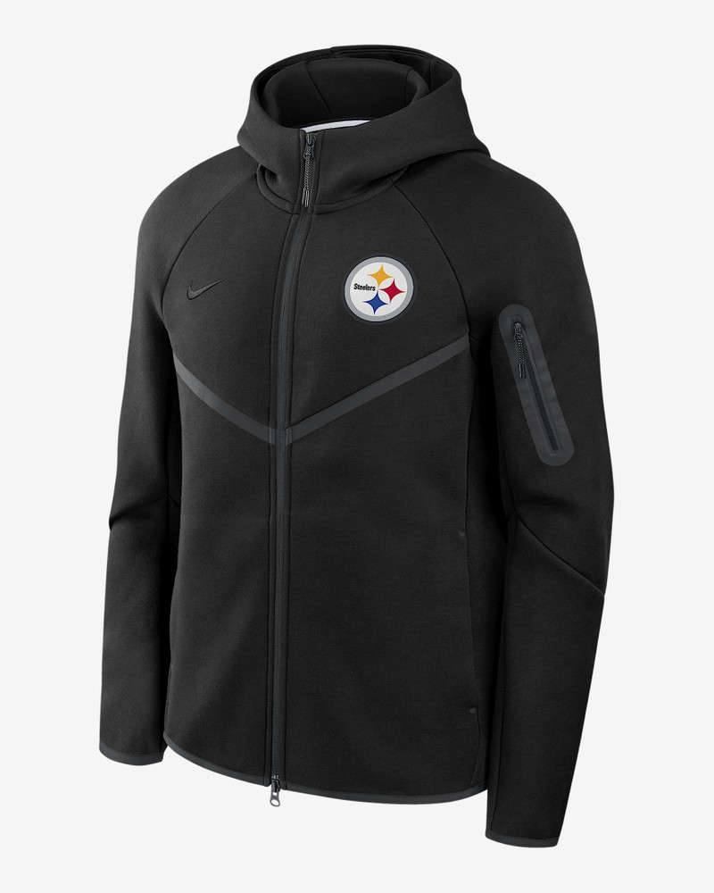 Pittsburgh Steelers Tech Fleece Windrunner Men's Nike NFL Full-Zip Hooded Jacket 1