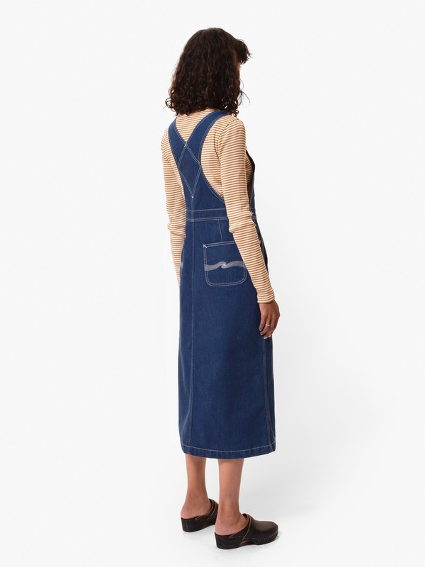 Inger Utility Denim Dungarees Dress Blue - 3