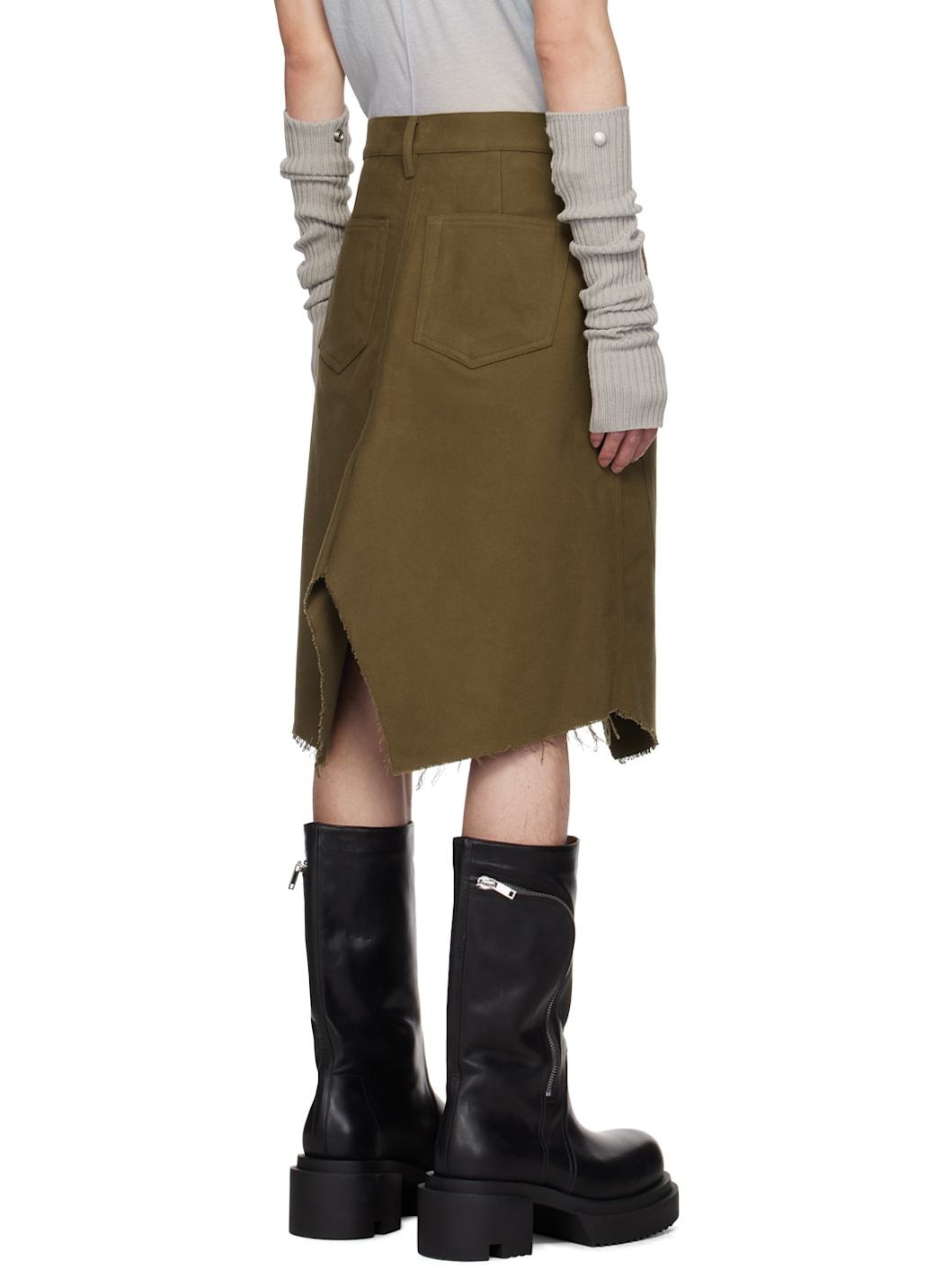 Khaki Porterville Slivered Skirt - 3