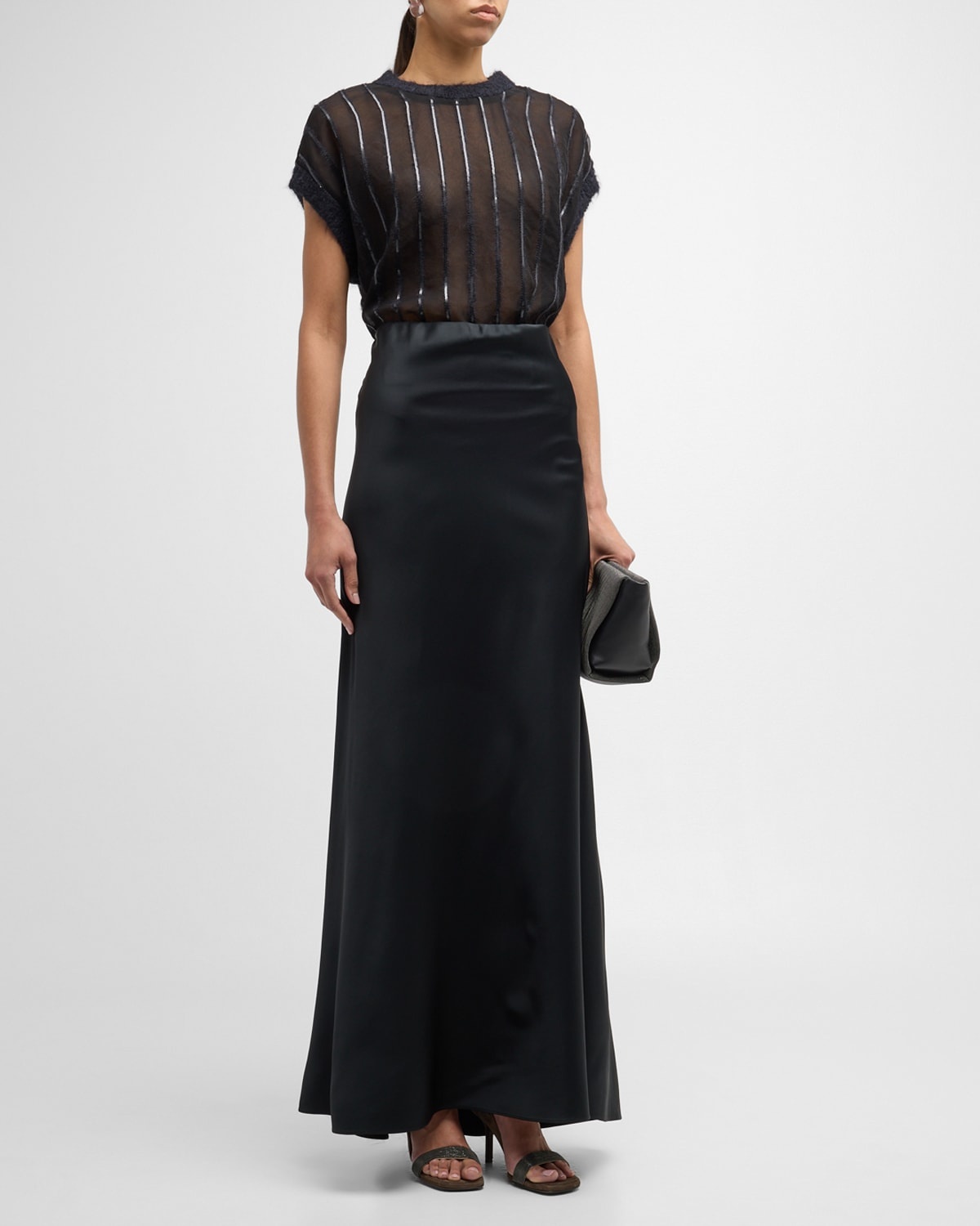 Brunello Cucinelli Satin Cady Long Mermaid Skirt