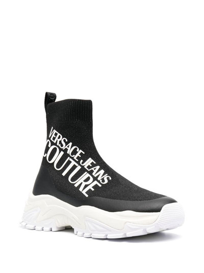 VERSACE JEANS COUTURE logo-print sock-style sneakers outlook