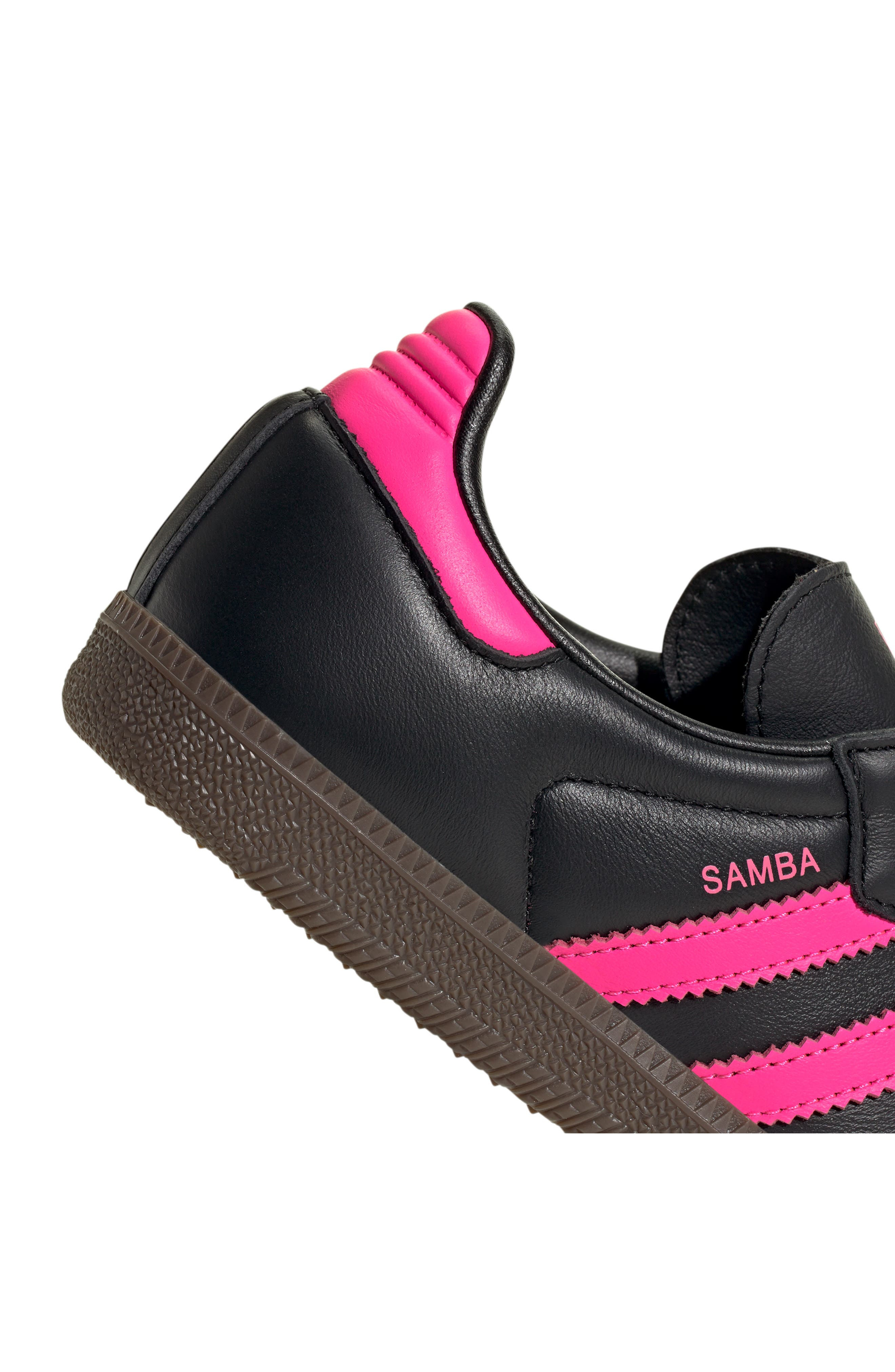 adidas Samba OG Sneaker in Black/Lucid Pink/Gum at Nordstrom - 8