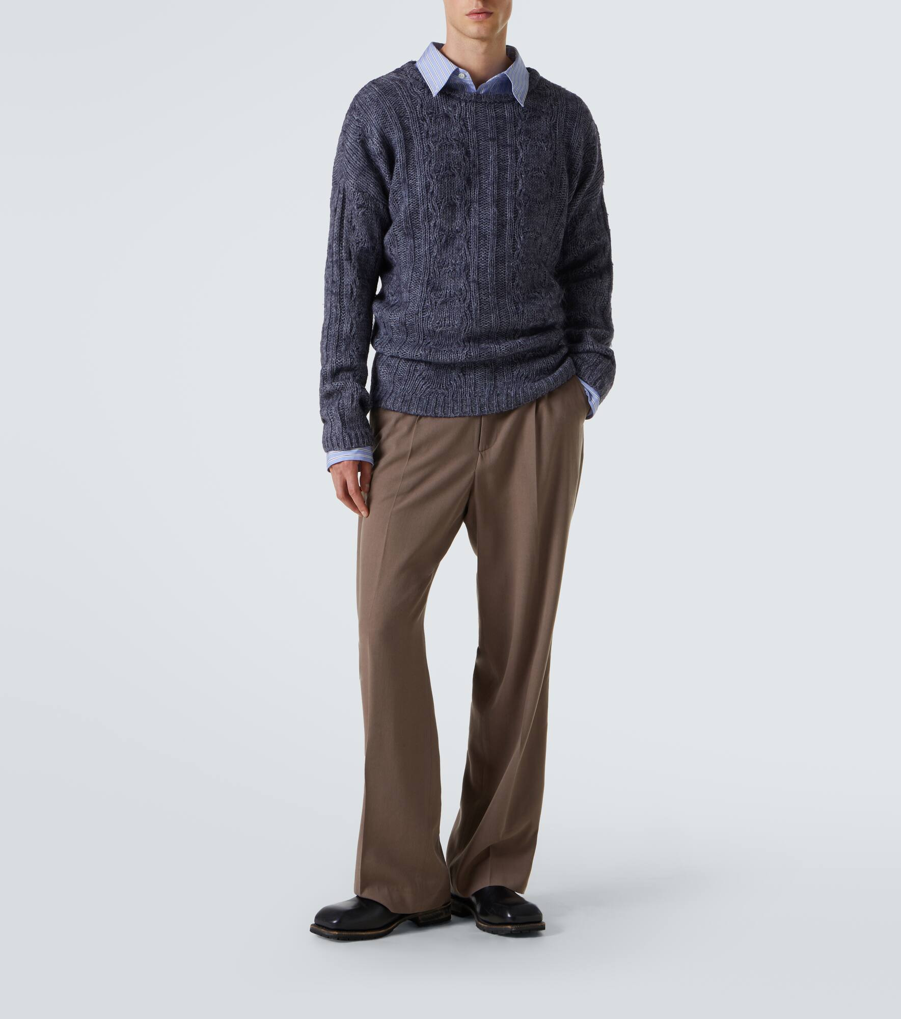 Popover cable-knit wool-blend sweater - 2