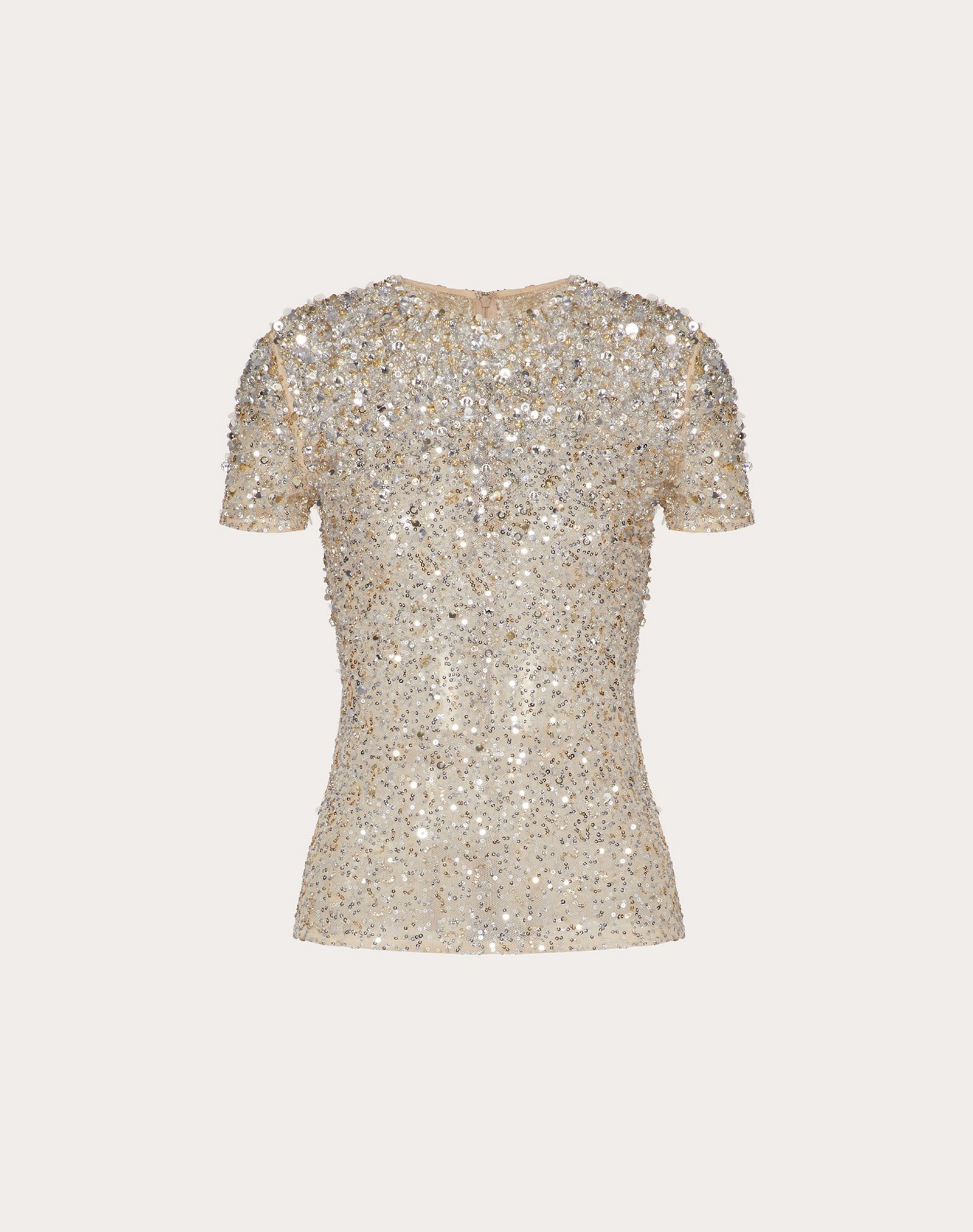 Embellished Stretch Tulle Top - 1