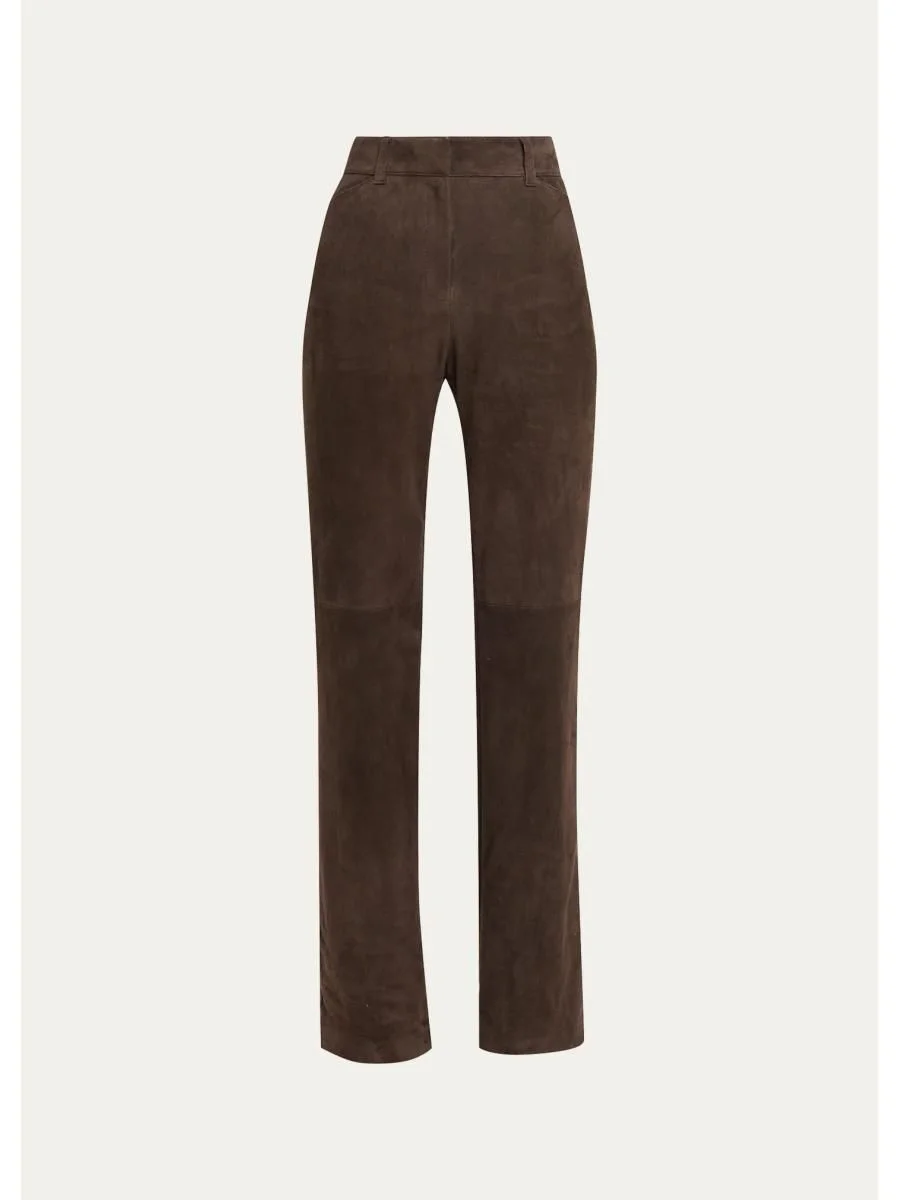 Bond Slim-Fit Suede Pants - 1