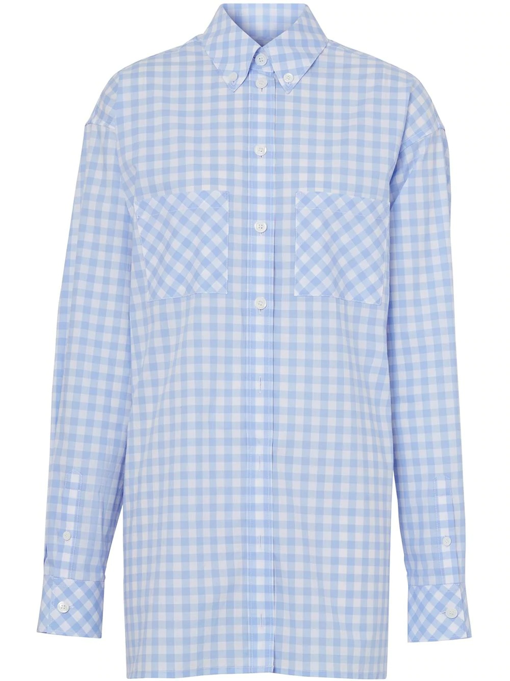 gingham poplin shirt dress - 1