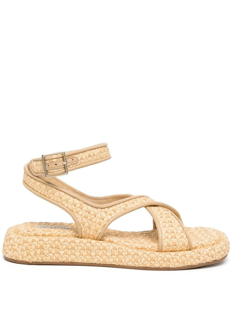 raffia ankle-strap sandals 1