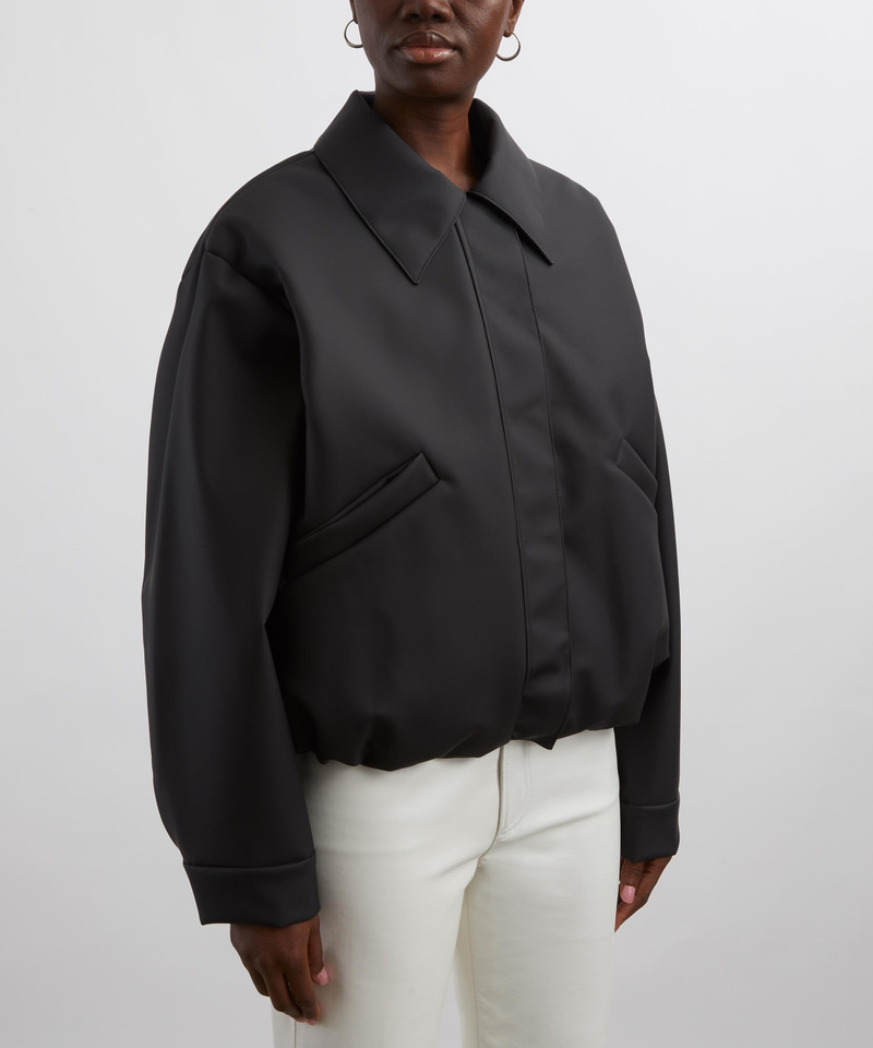 KASSL Editions Black Short Rubber Bomber Jacket outlook