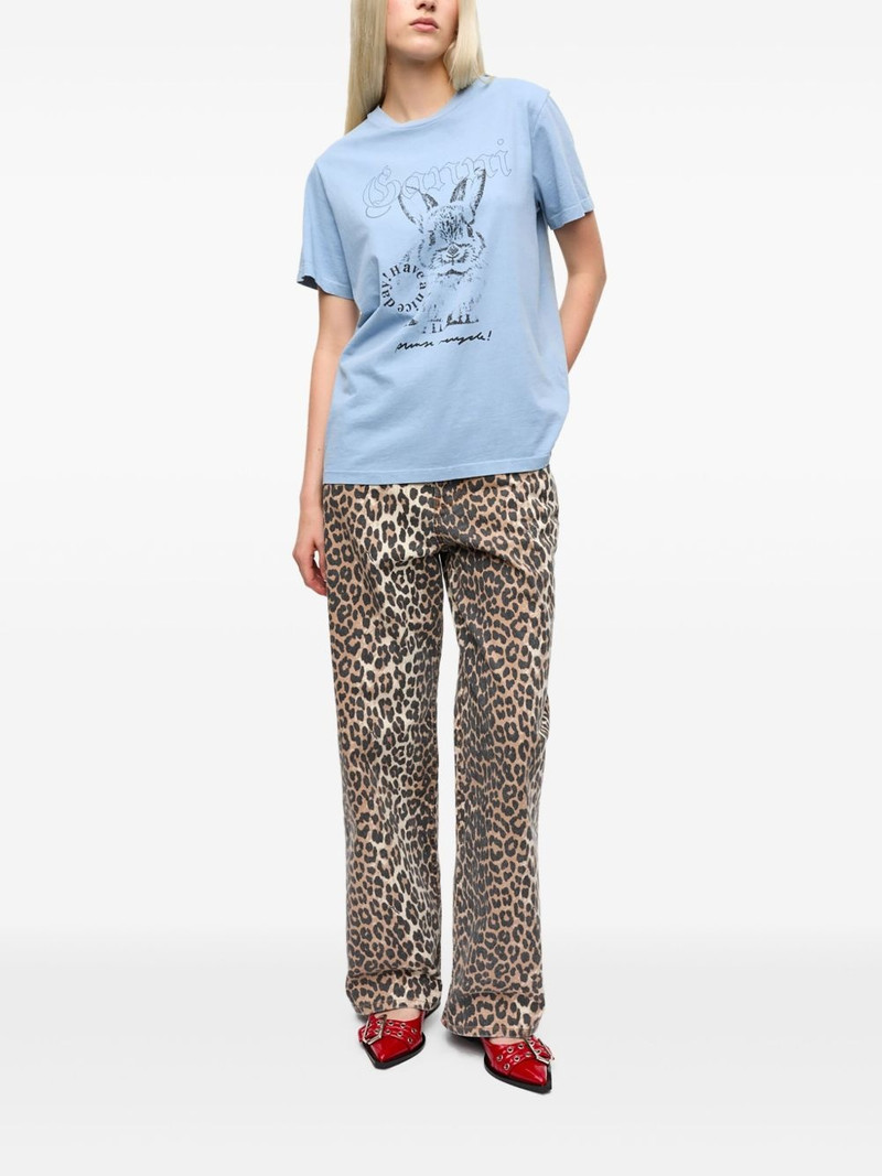 GANNI Bunny-print T-shirt outlook